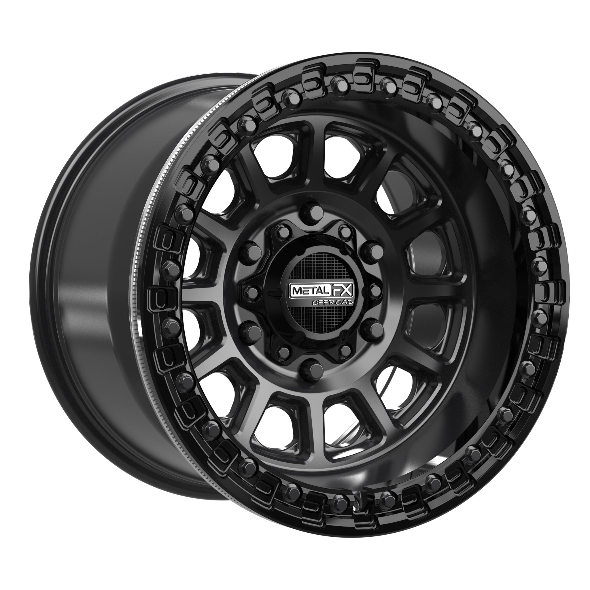 Rampage 6R Beadlock | Satin Black w/ Gloss Black Ring