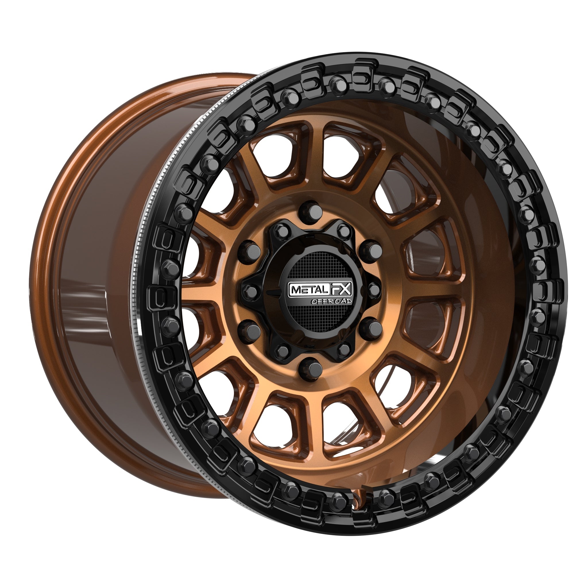 Rampage 6R Beadlock | Smoked Bronze w/ Gloss Black Ring