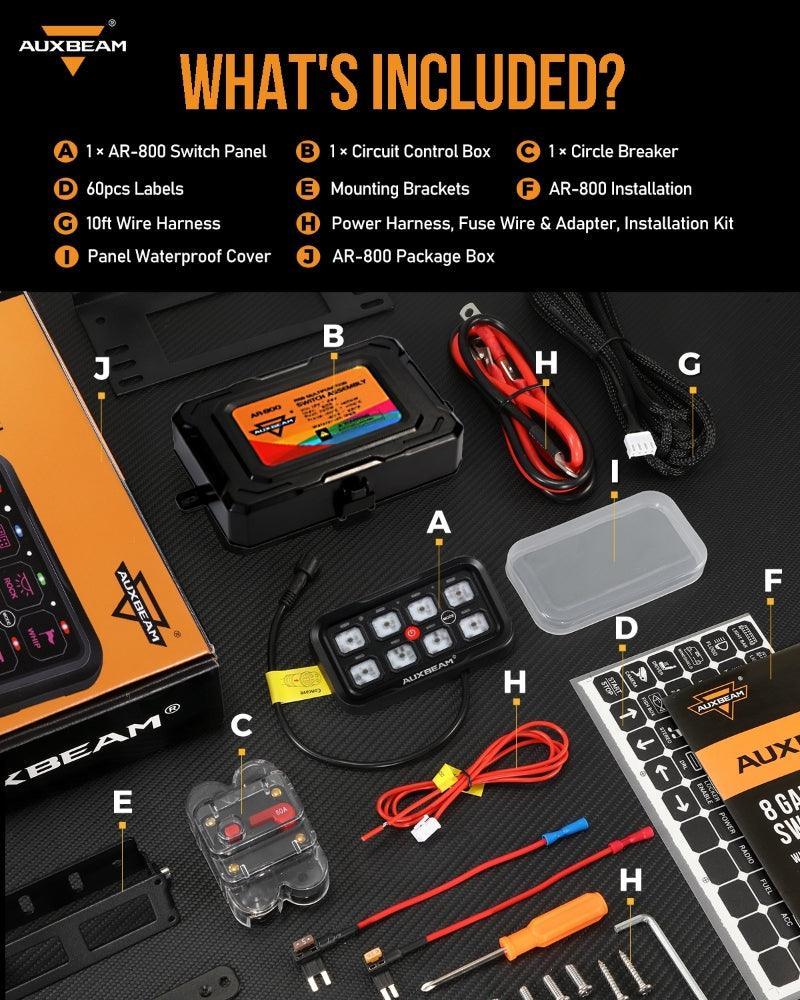 AR Series 8 Gang (AR-800) RGB Switch Panel with APP, Toggle/ Momentary/ Pulsed Mode Supported(One-Sided Outlet)