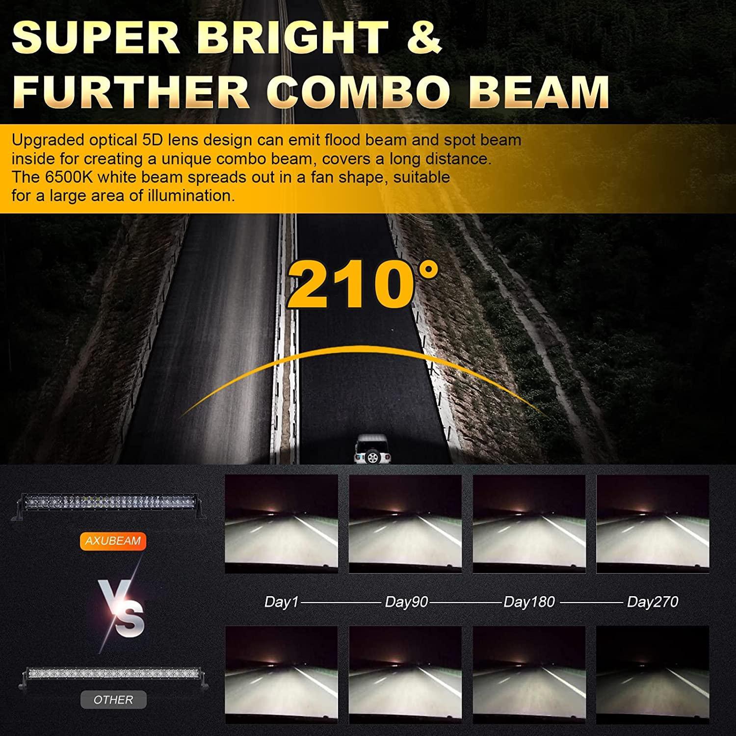 32 Inch 5D Series Straight/Curved LED Light Bar & A-pillar Light Bar Mounting Bracket Combo for RZR 900/ RZR S900/ RZR 900 XC/ RZR XP 1000/ RZR Turbo