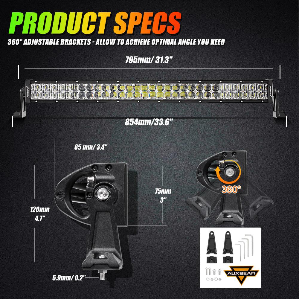 New 32 Inch V-PRO Series Straight RGBW Color Changing Off Road Led Light Bar for ATV UTV SIDE BY SIDES