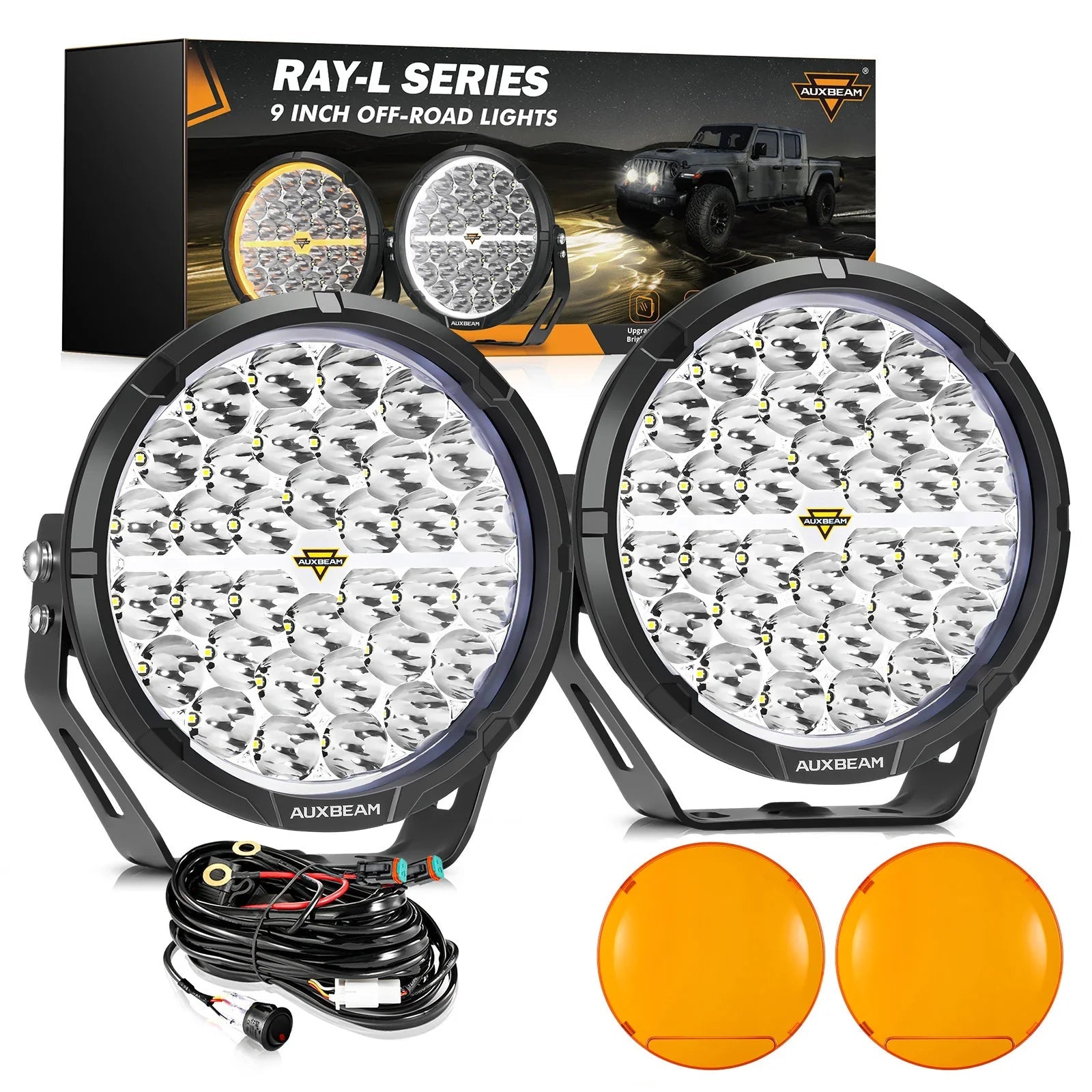 RAY-L Series | 9 Inch 318W 34180LM Dual DRL Offroad LED Driving Lights