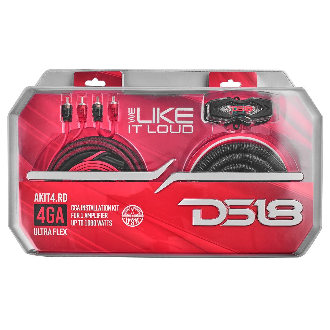 4-GA Amplifier Installation Kit - RED