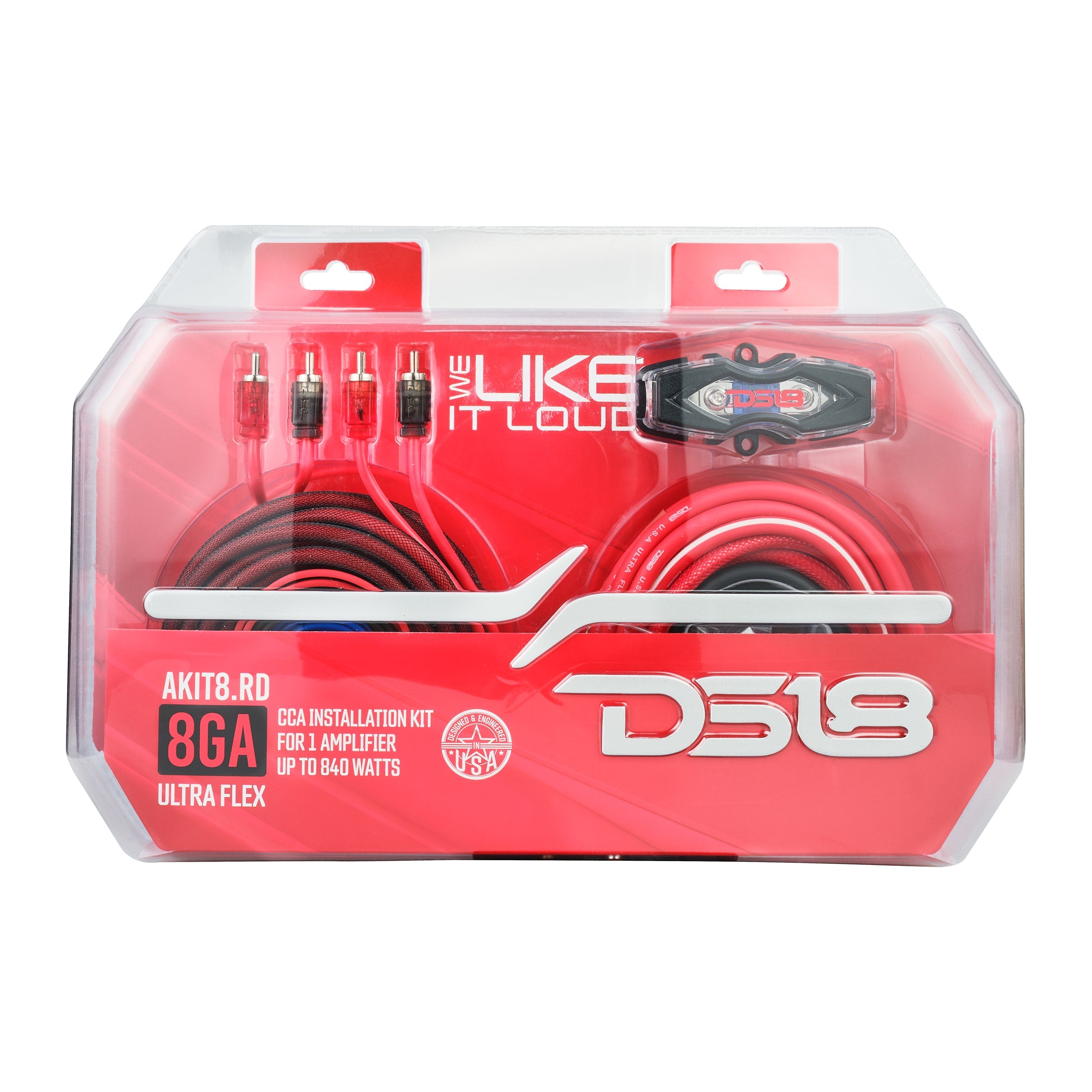 8-GA Amplifier Installation Wiring Kit - Red