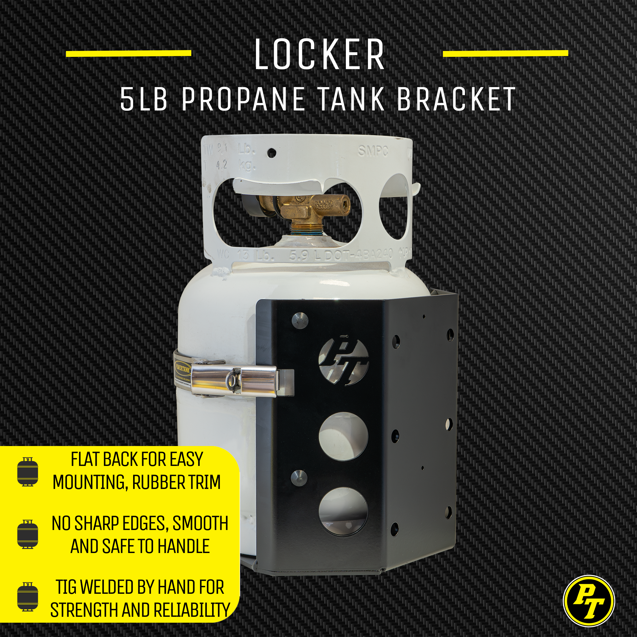 Teton LOCKER Propane Tank Bracket for 5 lb LP Bottle 8 in Diameter