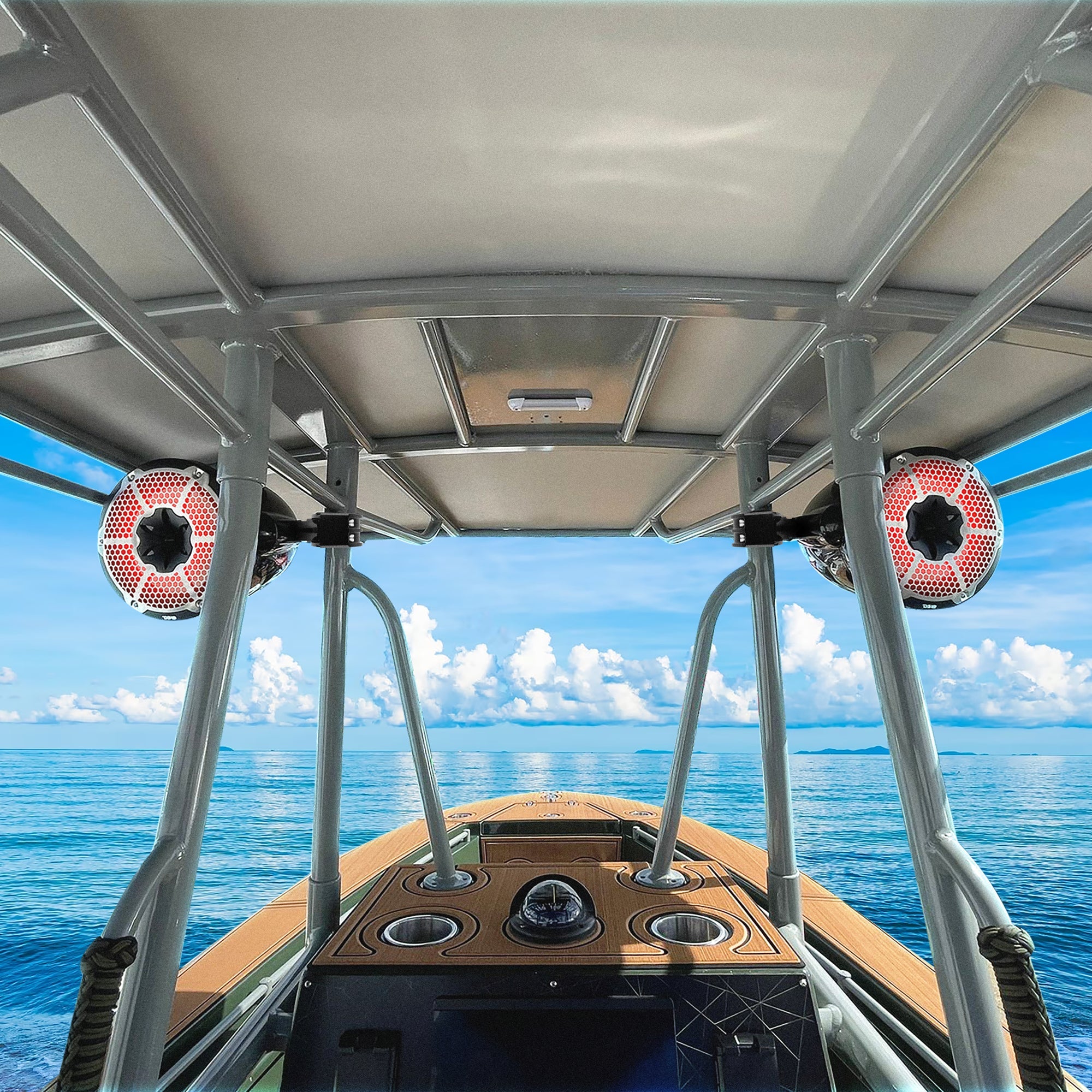 NXL 8" Marine and Powersports Towers LED RGB Lights 125 Watts Rms - Red