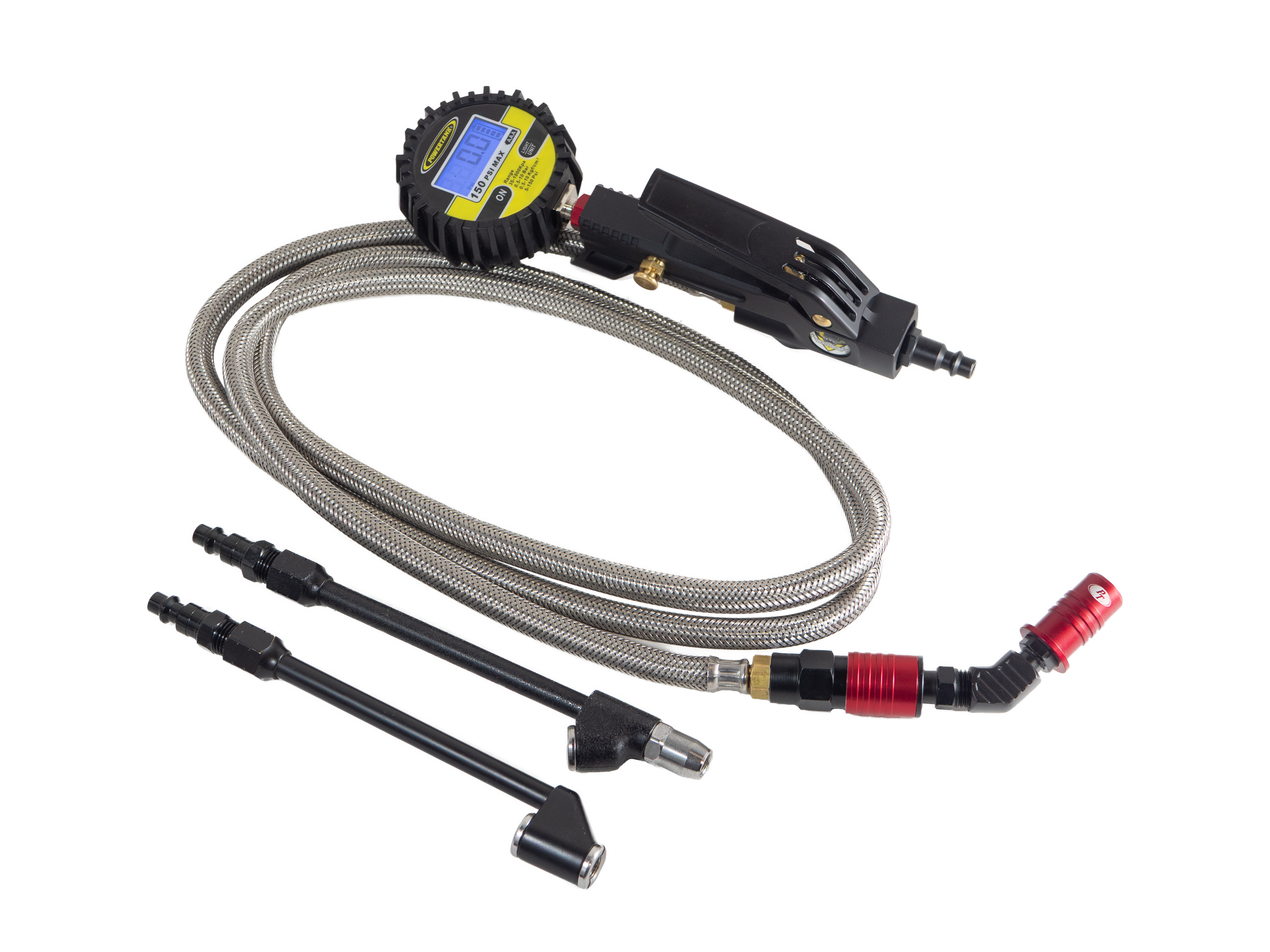 Big Kahuna Digital - Ventoso™ RED Tire Inflator with Gauge, 6 ft. Hose, and Quick-Switch Chucks