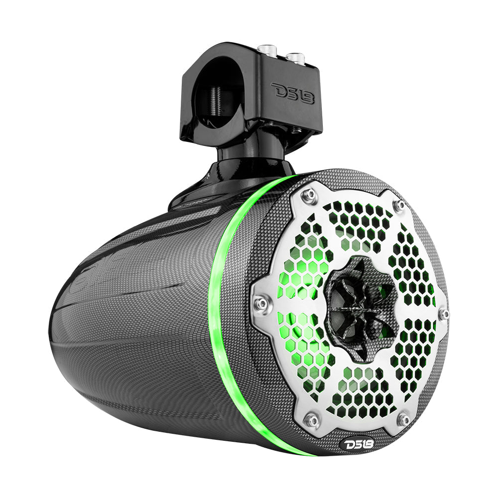 NXL 6.5" Marine and Powersports Towers LED RGB Lights 100 Watts Rms - Black Carbon Fiber