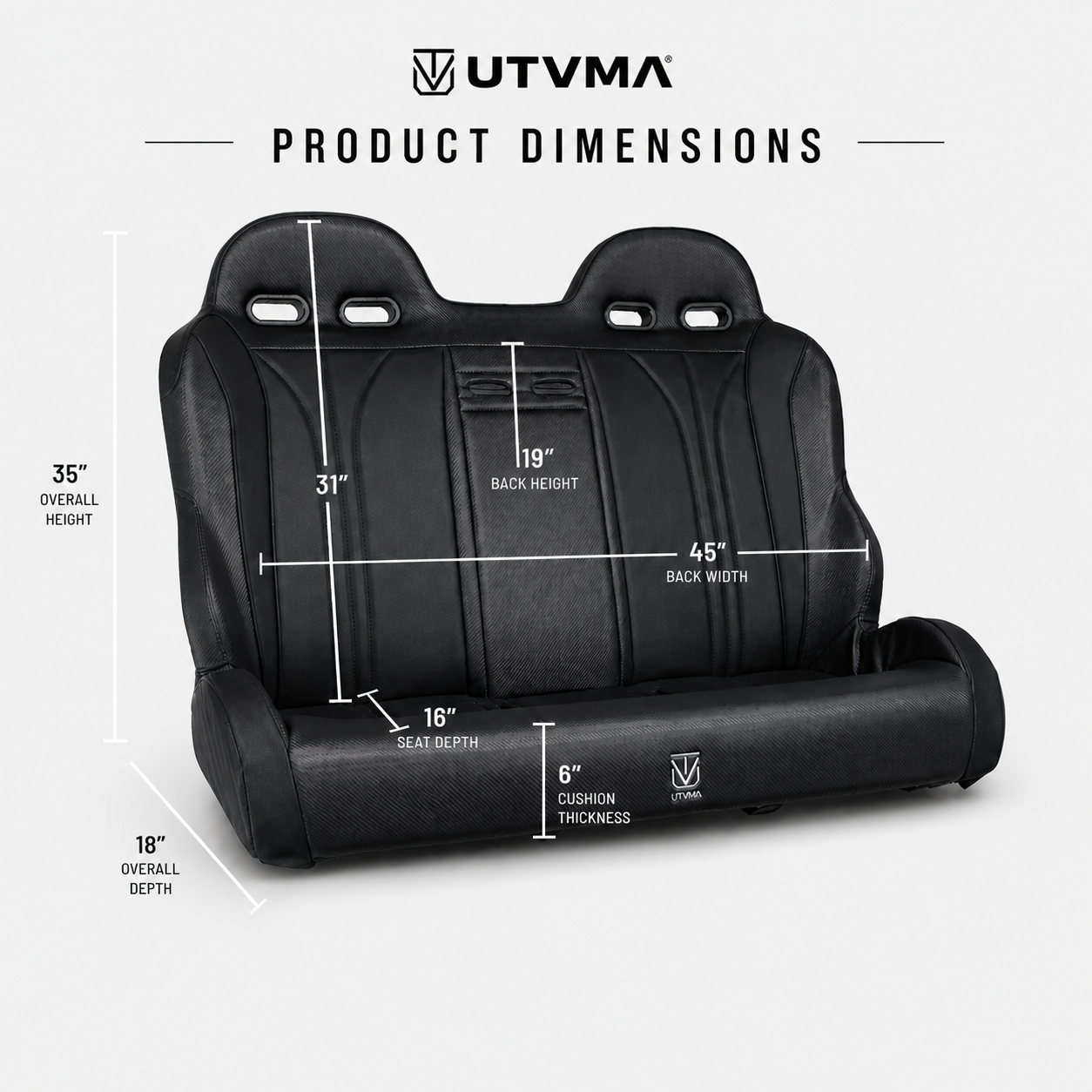 Rear Bench Seat W Harnesses for RZR 4 1000/900 (2014-2023)