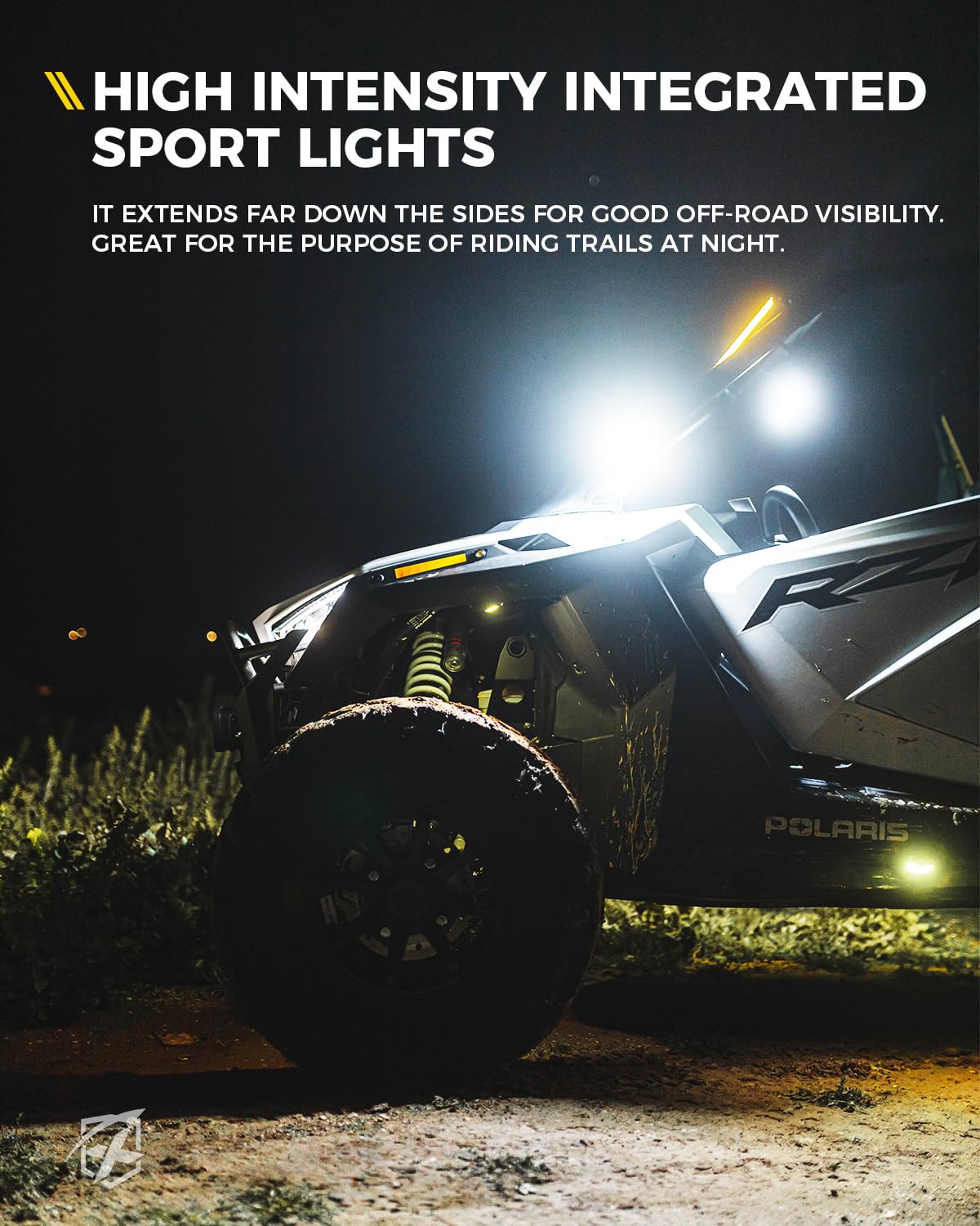Xprite UTV Side Mirrors with LED Spot Lights – Anti-Glare Blue Tinted Off-Road Mirrors | Destiny Series