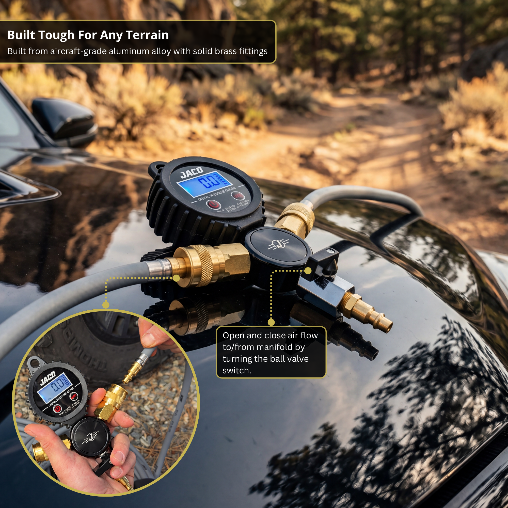 Rapid 4-Tire Inflation/Deflation System with Lightning™ Air Chucks | Multi-Tire Inflator/Deflator 4-Way Hose Kit for Off Road 4x4