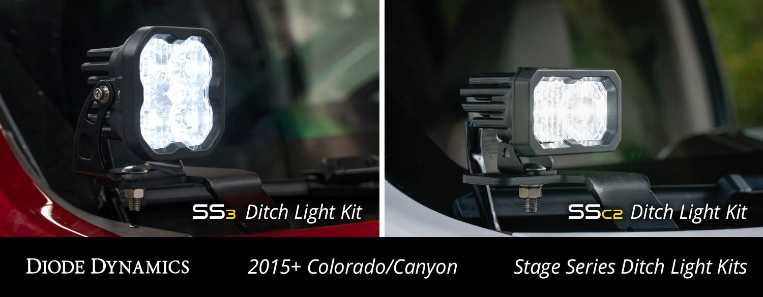 SS3 LED Ditch Light Kit for 2015-2021 GMC Canyon, Sport Yellow Combo Diode Dynamics