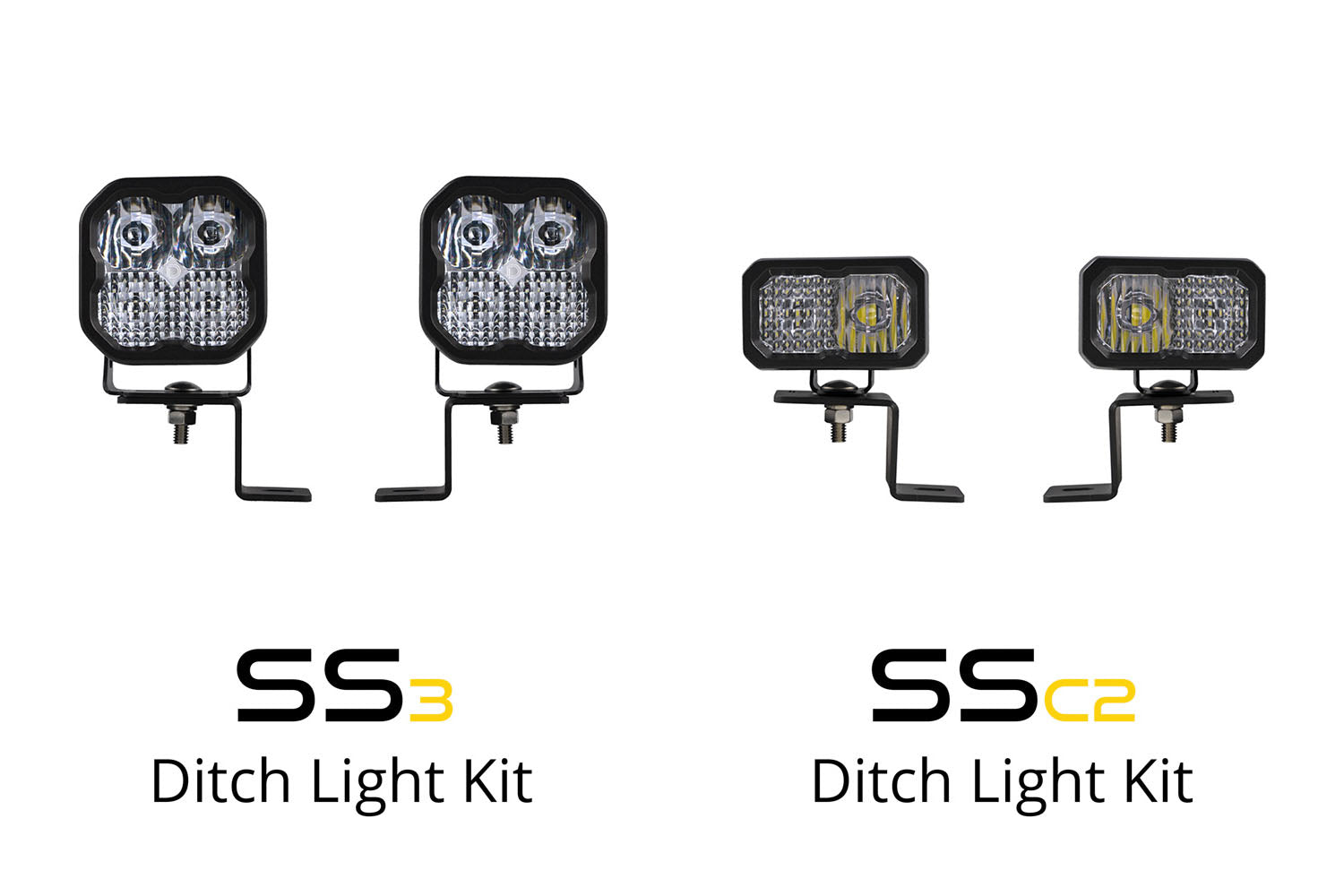 Stage Series Backlit Ditch Light Kit for 2021-2022 Ford F-150, SS3 Pro Yellow Combo Diode Dynamics