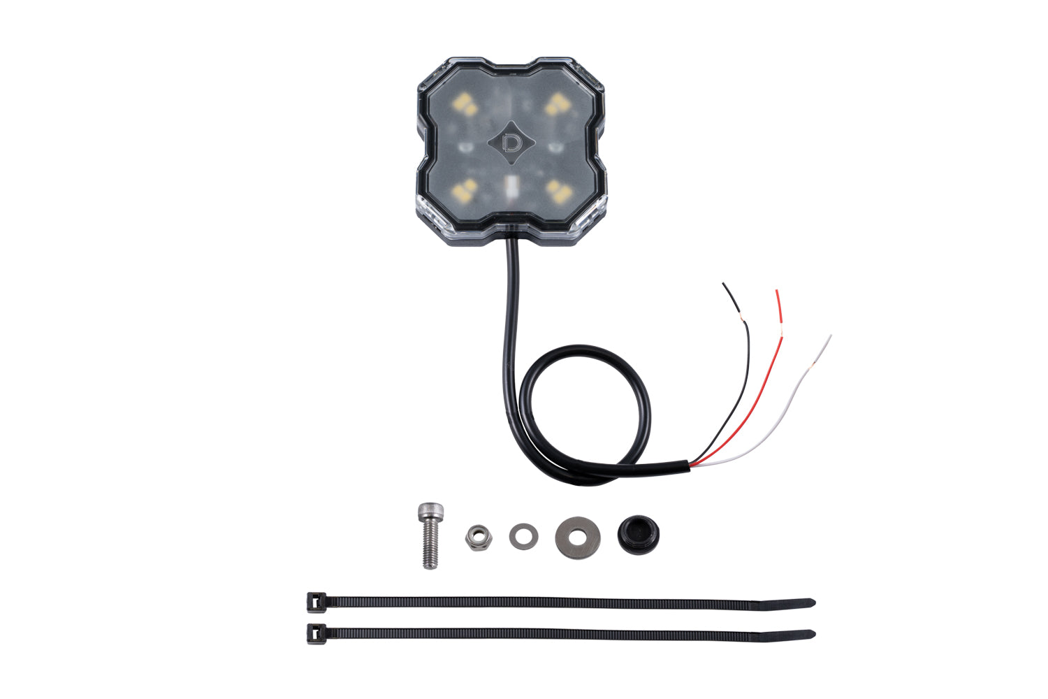Stage Series Single-Color LED Rock Light, White Diffused Bare Wire (one)