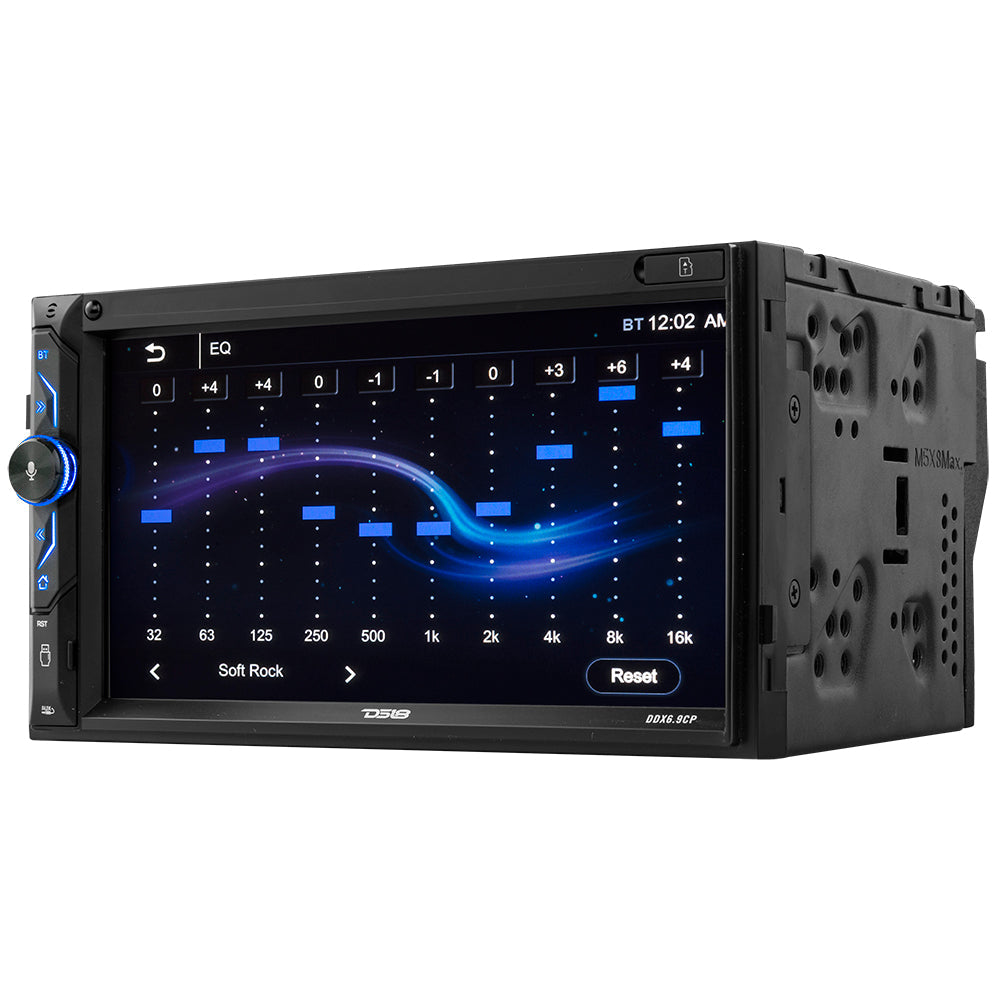 6.9" Touchscreen Mechless Double-DIN Headunit with Bluetooth, USB, Mirror Link & Car Play