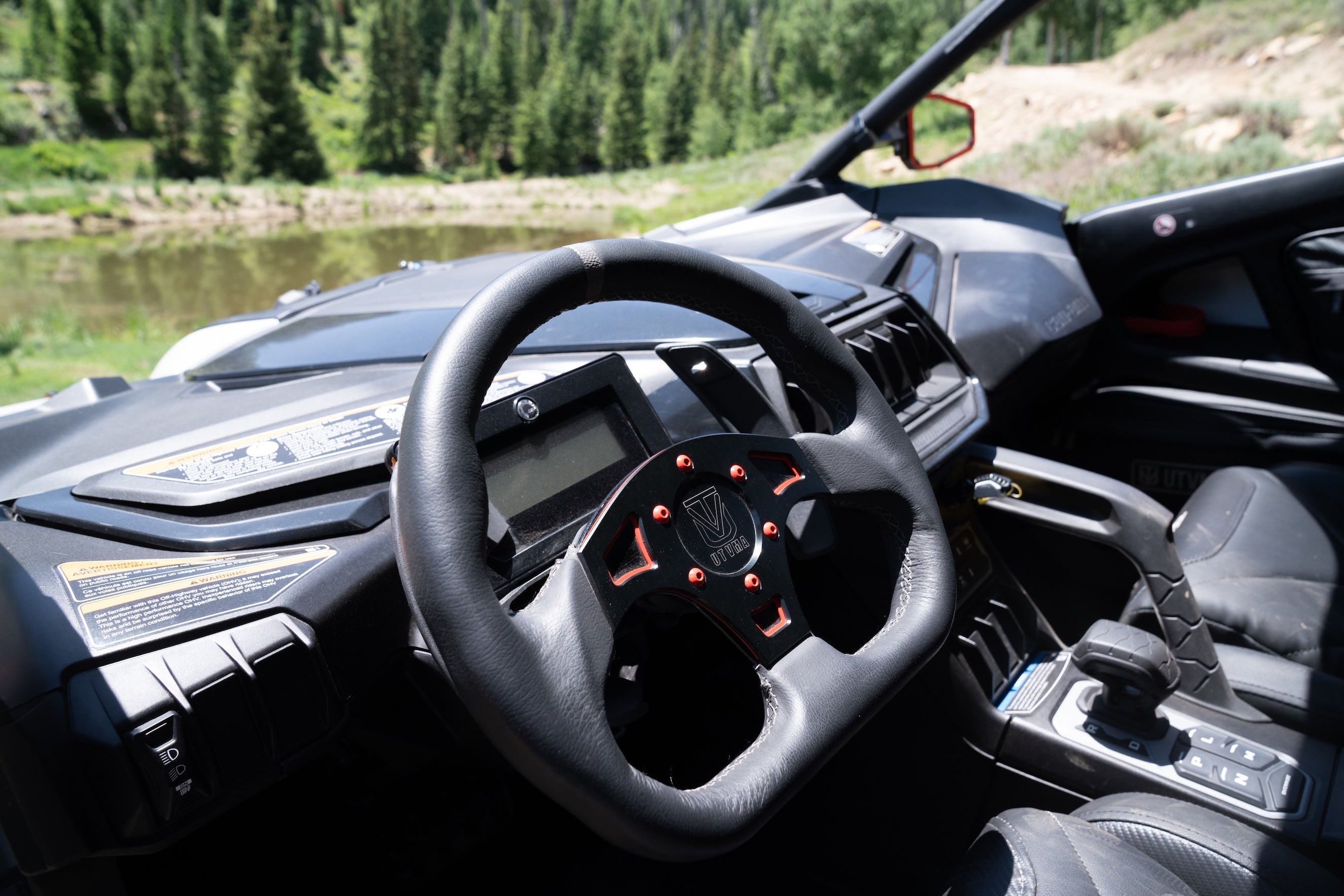 UTVMA DriftX Leather Steering Wheel With Hub (Polaris and Can Am Models)