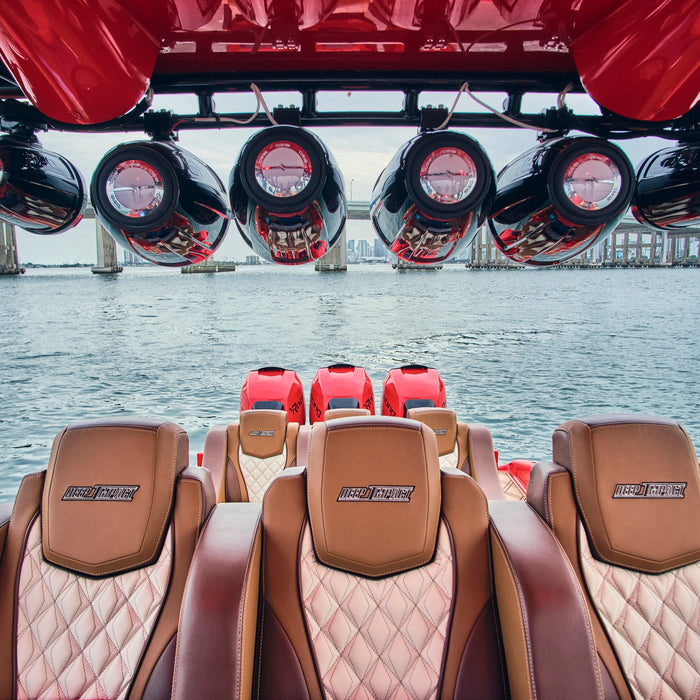 NXL 10" Neodymium Marine and Powersports Towers with Built-in Passive Radiator, 1" Driver and LED RGB Lights 300 Watts Rms -Red