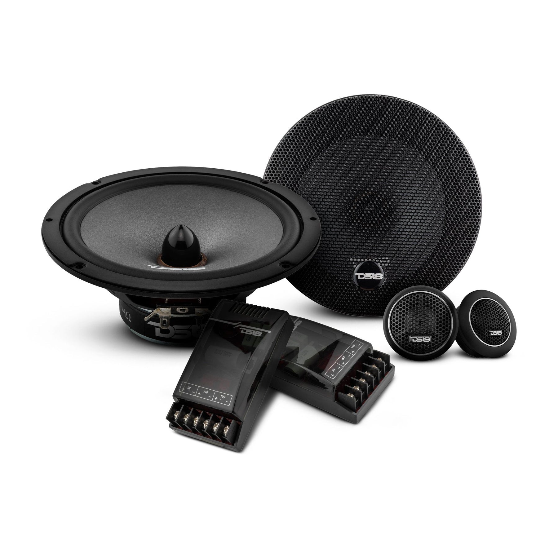 DS18 2006-2020 Honda Civic Front and Back Doors Sedan Speaker Best Upgrade/Replacement Package 1800 Watts