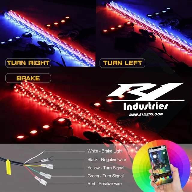 Pro Series RGBW LED Light Whips (Pair)