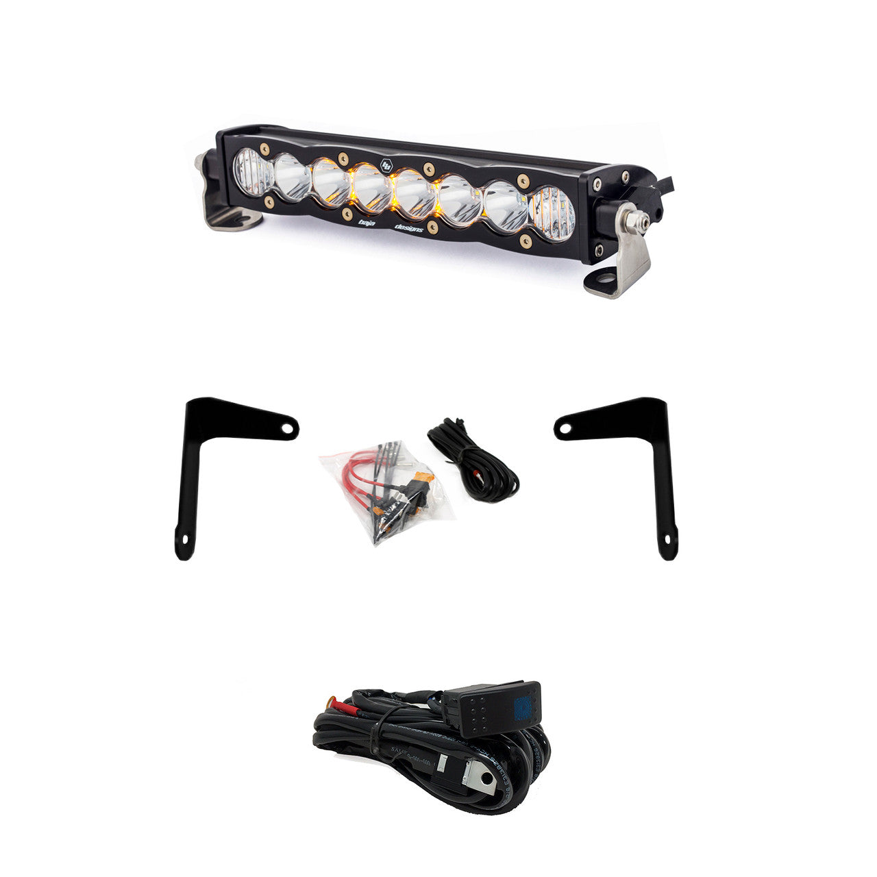 Can-Am S8 10 Inch Shock Mount Light Bar Kit - Clear - Can-Am 2017-24 Maverick X3