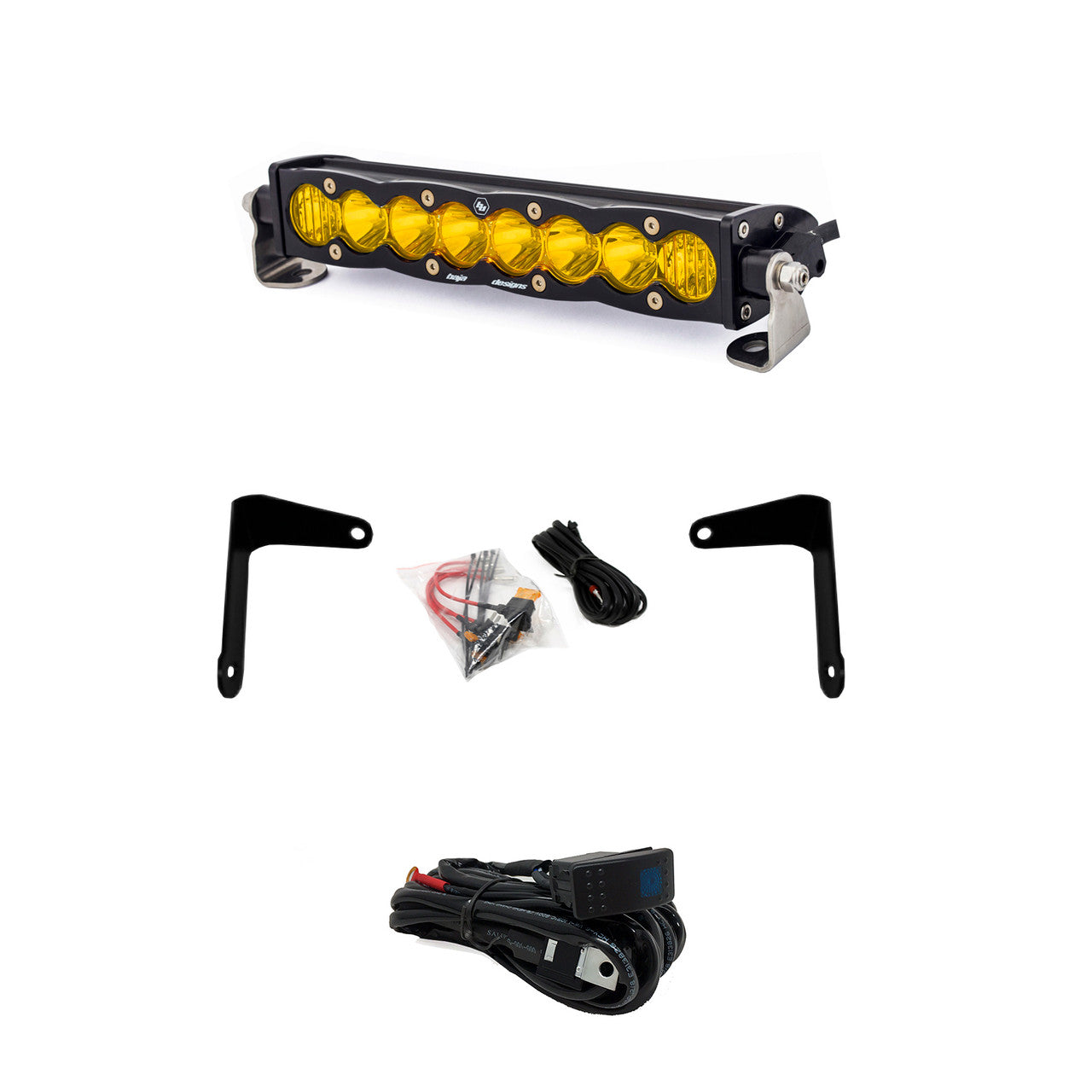 Can-Am S8 10 Inch Shock Mount Light Bar Kit - Amber - Can-Am 2017-24 Maverick X3