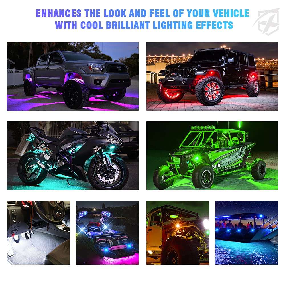 RGBW Jeep Rock Lights – Bluetooth Off-Road Underglow LED Lights for Truck, UTV & ATV | Xprite