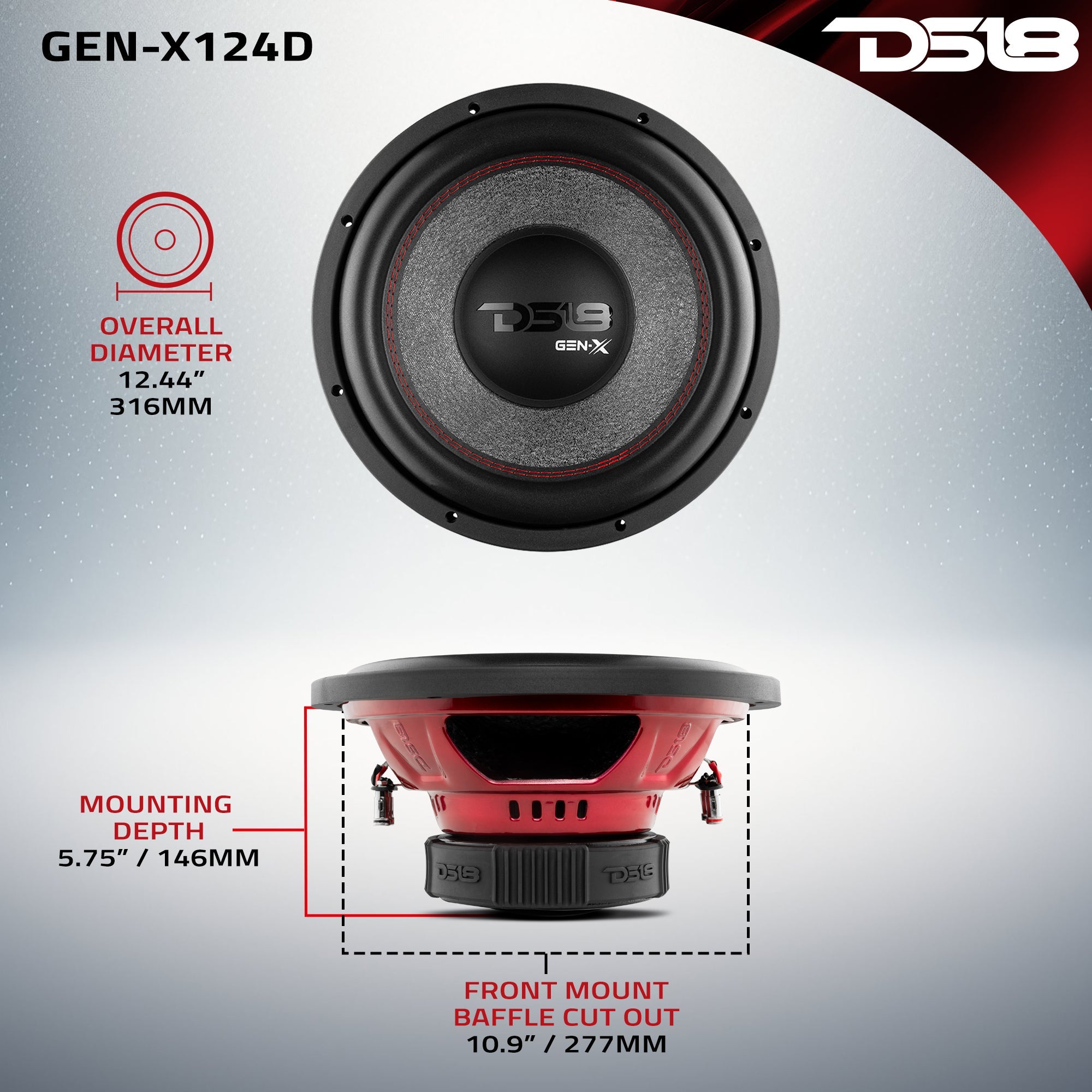 GEN-X 12" Subwoofer 450 Watts Rms DVC  4-Ohm