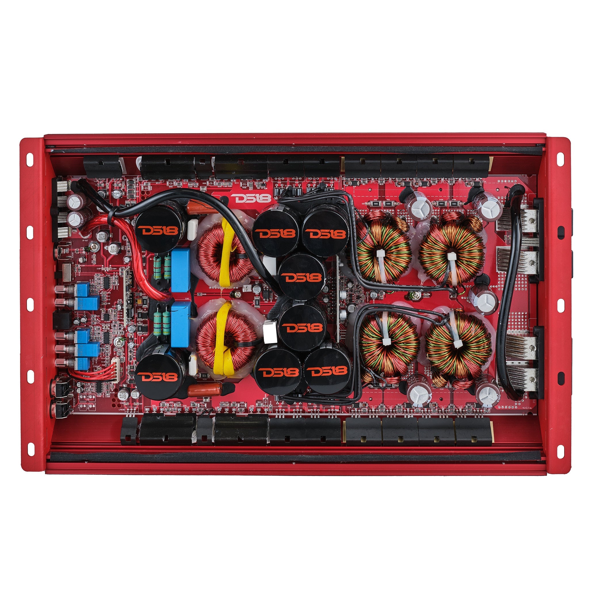 HOOLIGAN KO 1-Channel Amplifier with Voltmeter 5000 Watts Rms @ 1-Ohm Made In Korea Red
