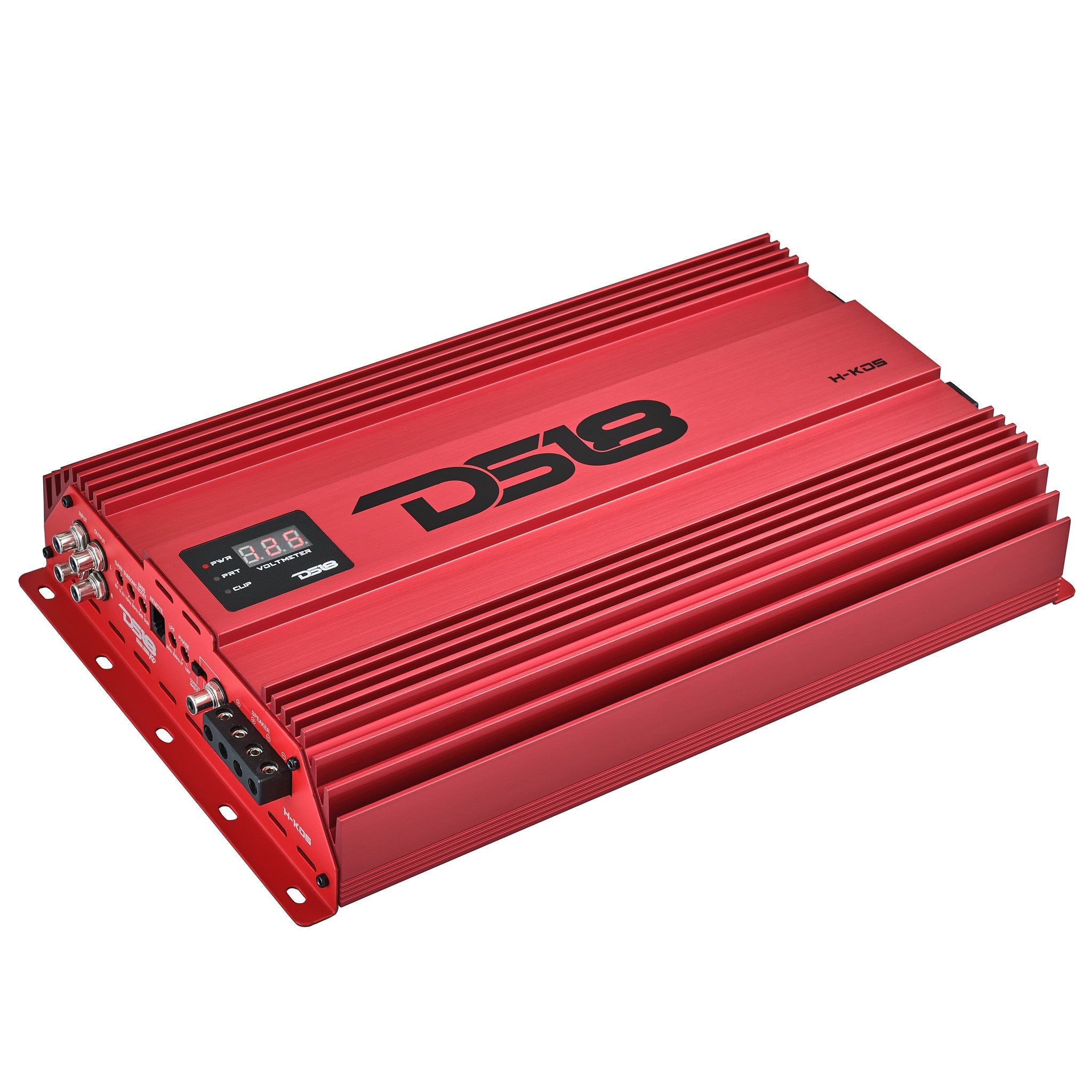 HOOLIGAN KO 1-Channel Amplifier with Voltmeter 5000 Watts Rms @ 1-Ohm Made In Korea Red