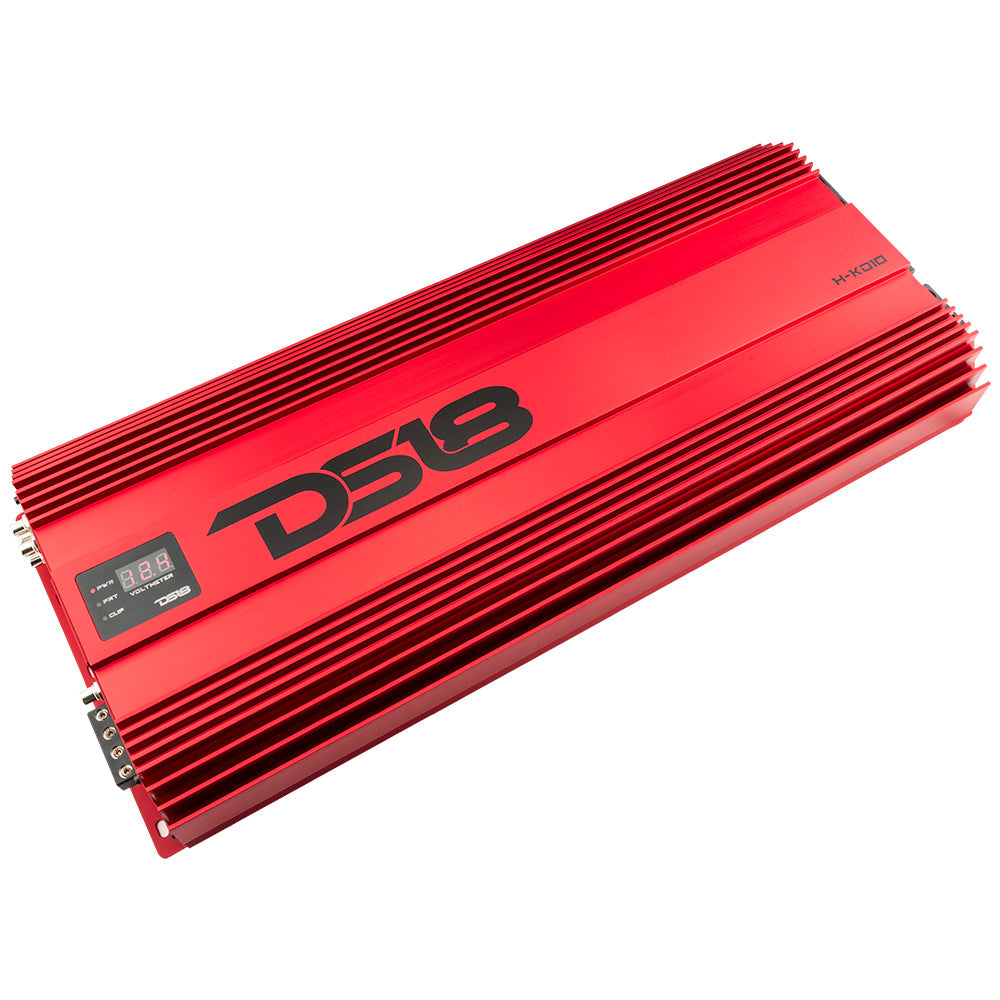 HOOLIGAN KO Red 1-Channel Amplifier with Voltmeter 10000 Watts Rms @ 1-Ohm Made In Korea