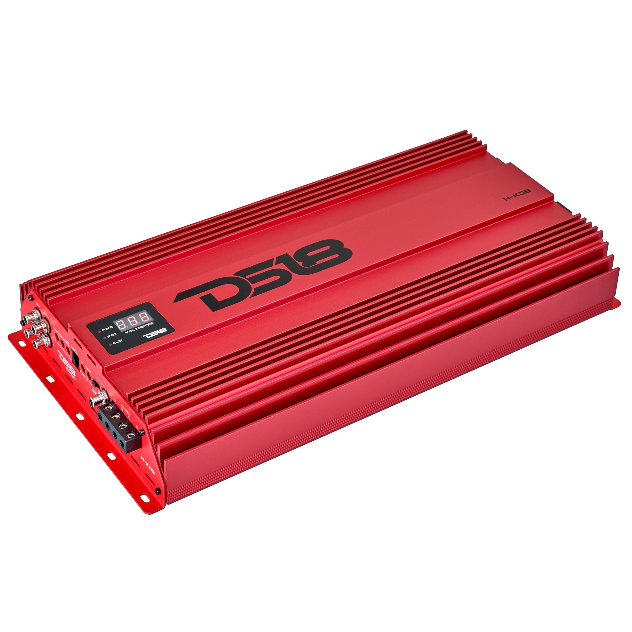 HOOLIGAN KO 1-Channel Amplifier with Voltmeter 8000 Watts Rms @ 1-Ohm Made In Korea Red