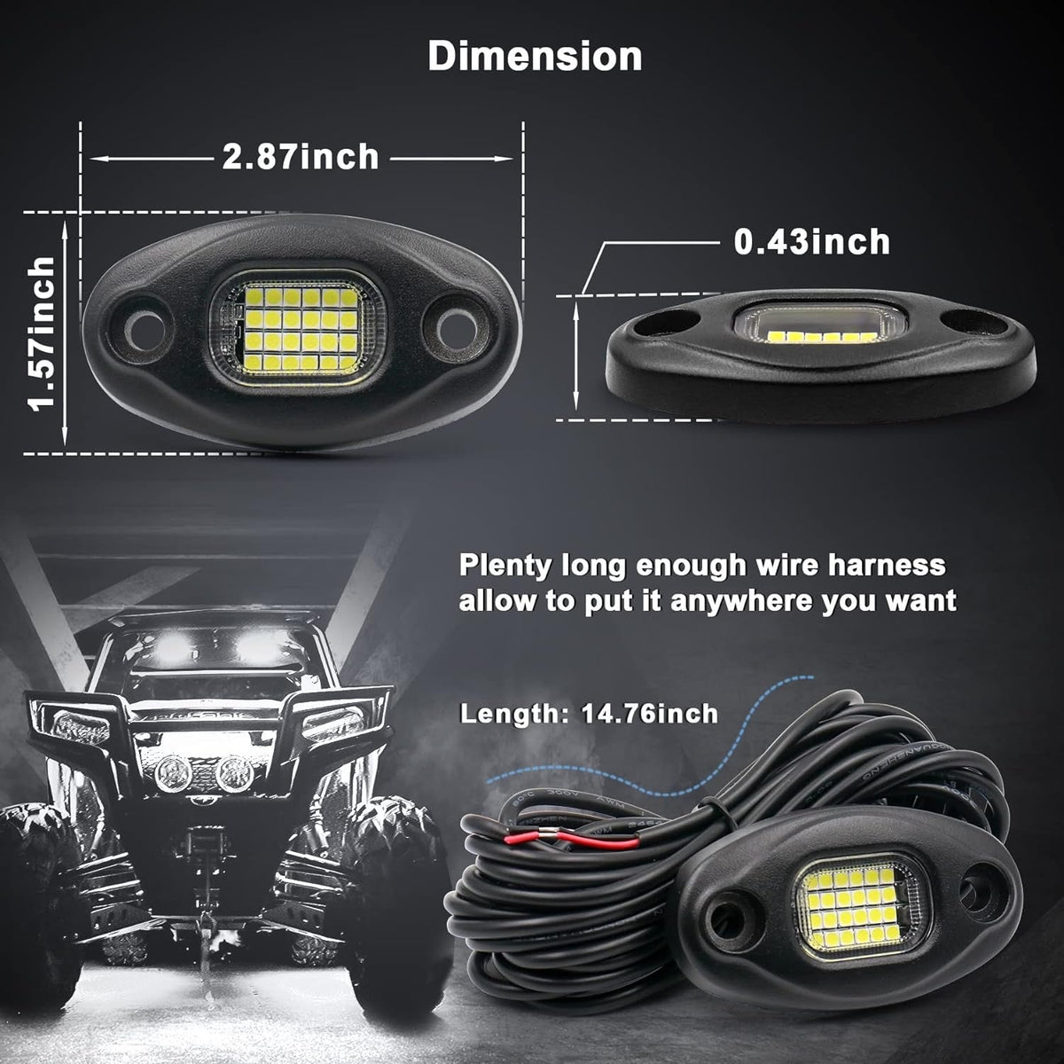 Platinum 24 LED white Rock Lights (12 PIECE)