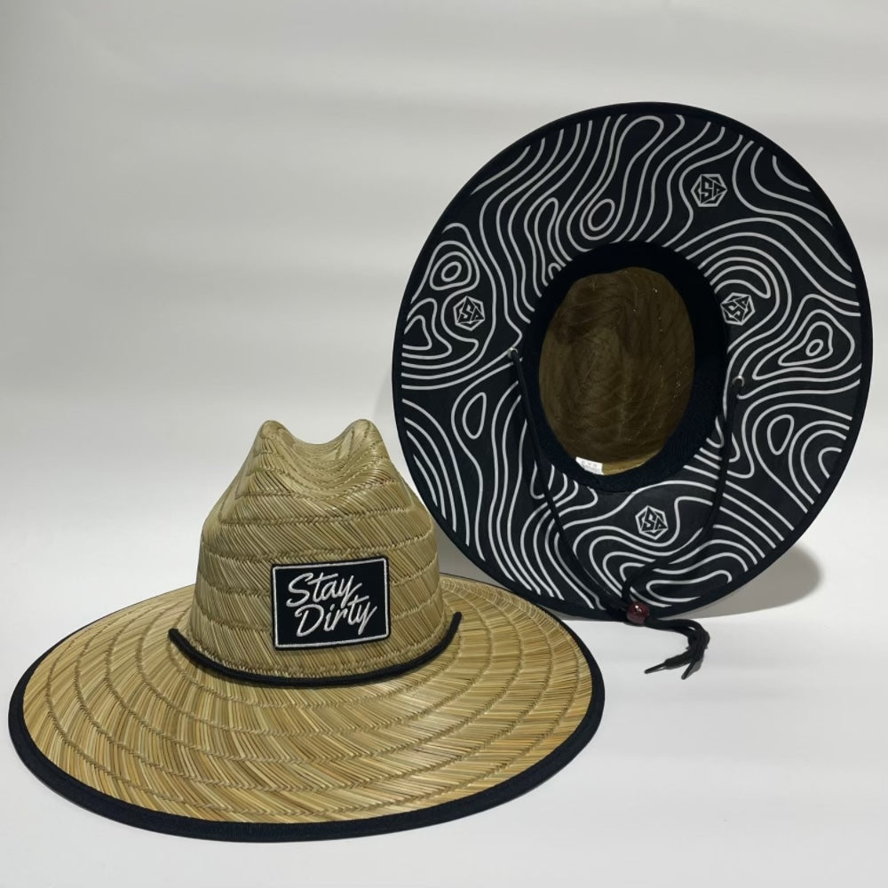 Sun Hat - Stay Dirty - Tan/Black Topography