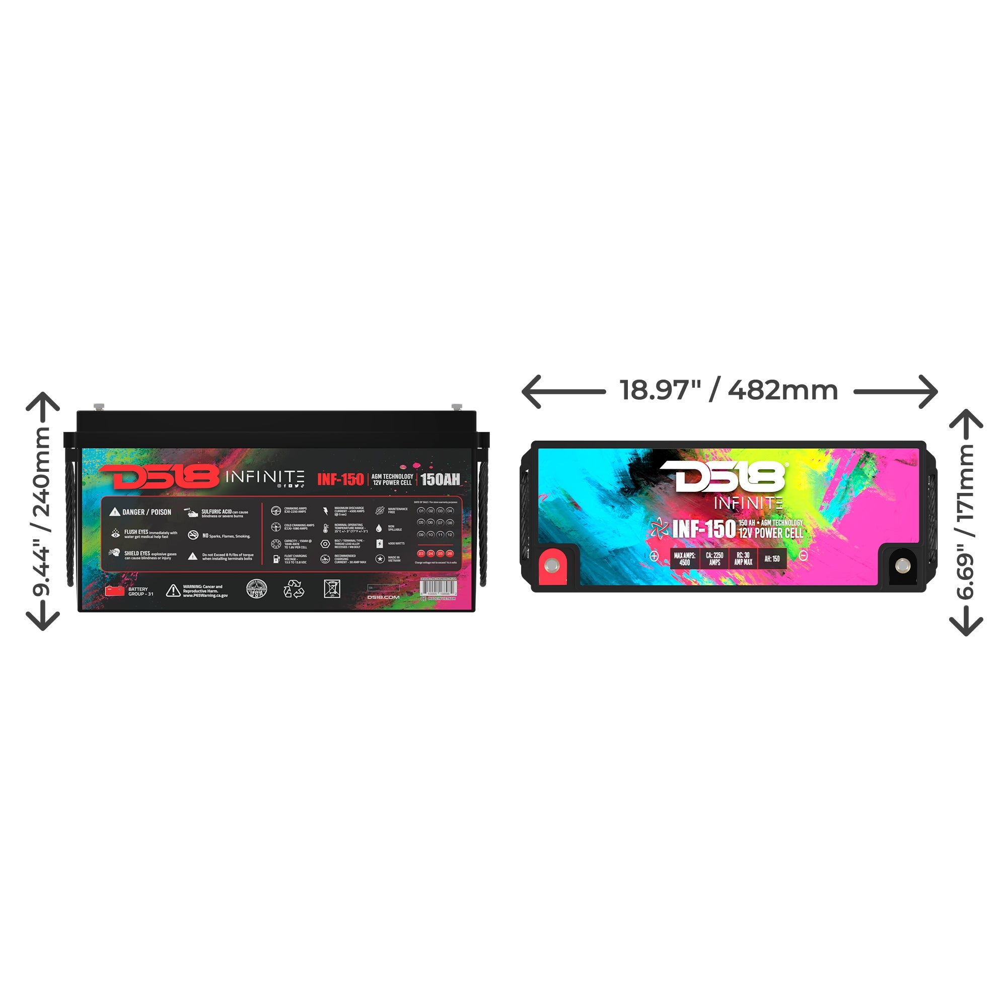 INFINITE 150 AH AGM Power Cell Battery