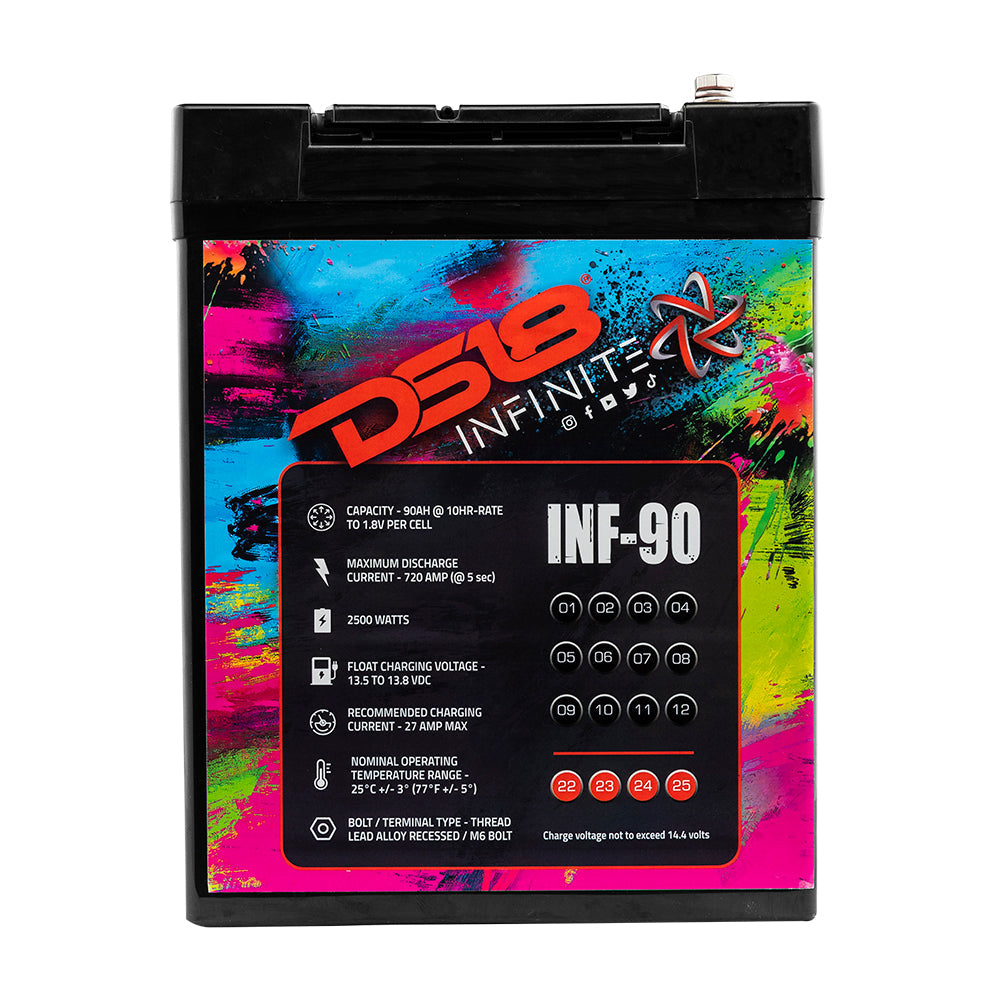INF-90AH INFINITE 90 AH 2500 Watts AGM Power Cell 12 Volt Battery