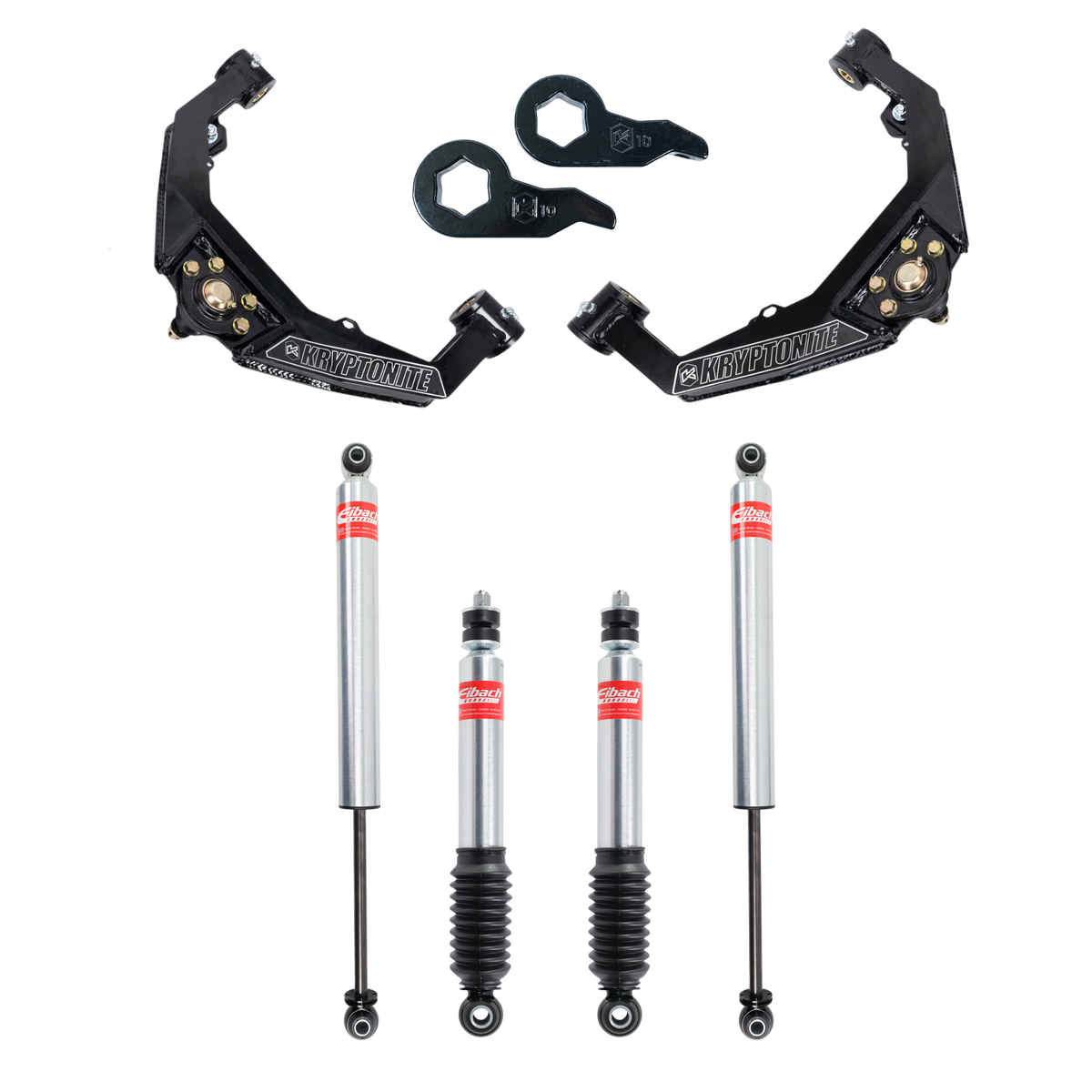 Kryptonite Stage 3 Leveling Kit with Eibach Shocks for 2001–2010 Chevy/GMC HD Trucks & 2002–2009 Hummer H2