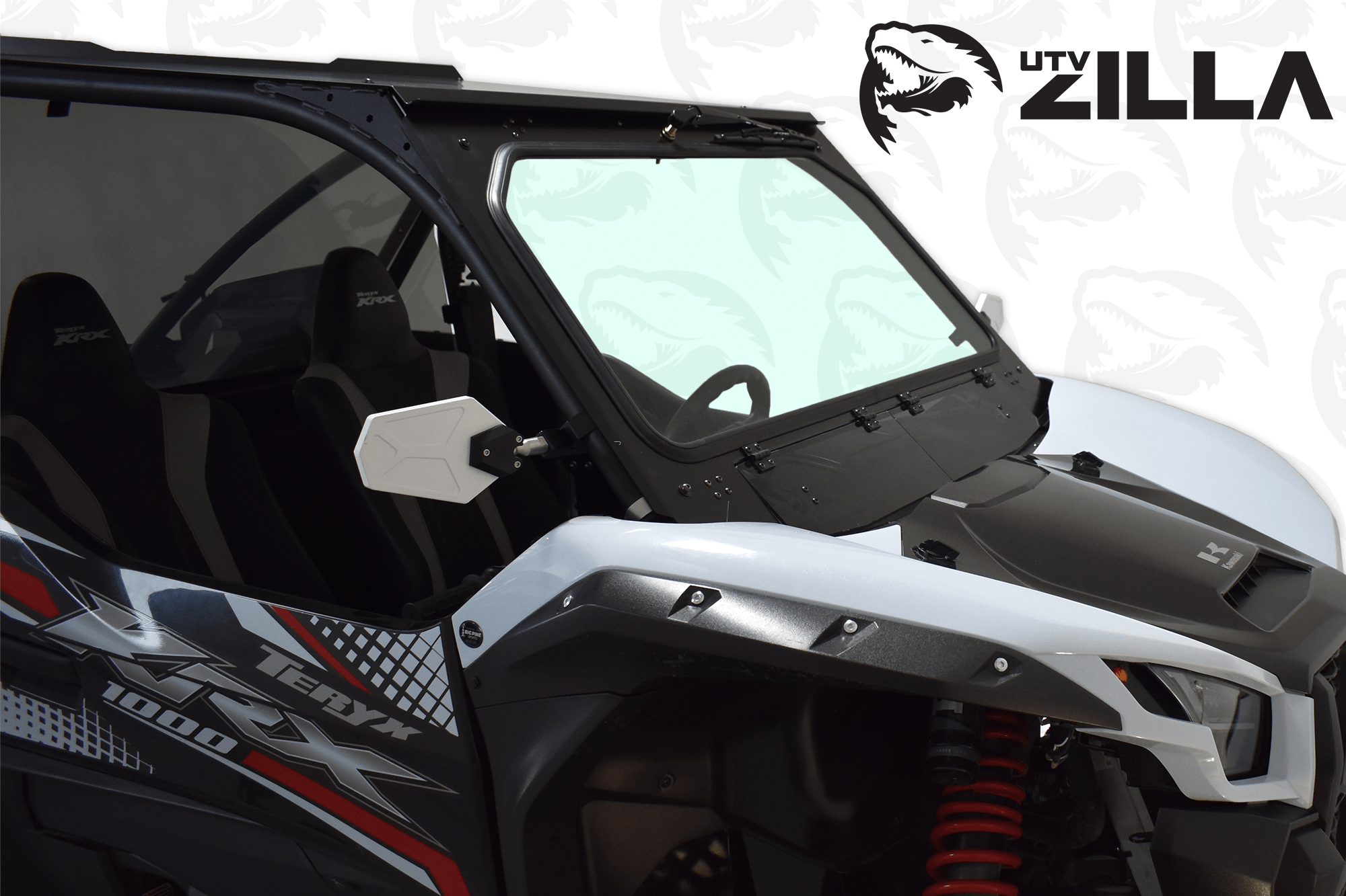 Black Vented KRX Full Glass Windshield with Wiper