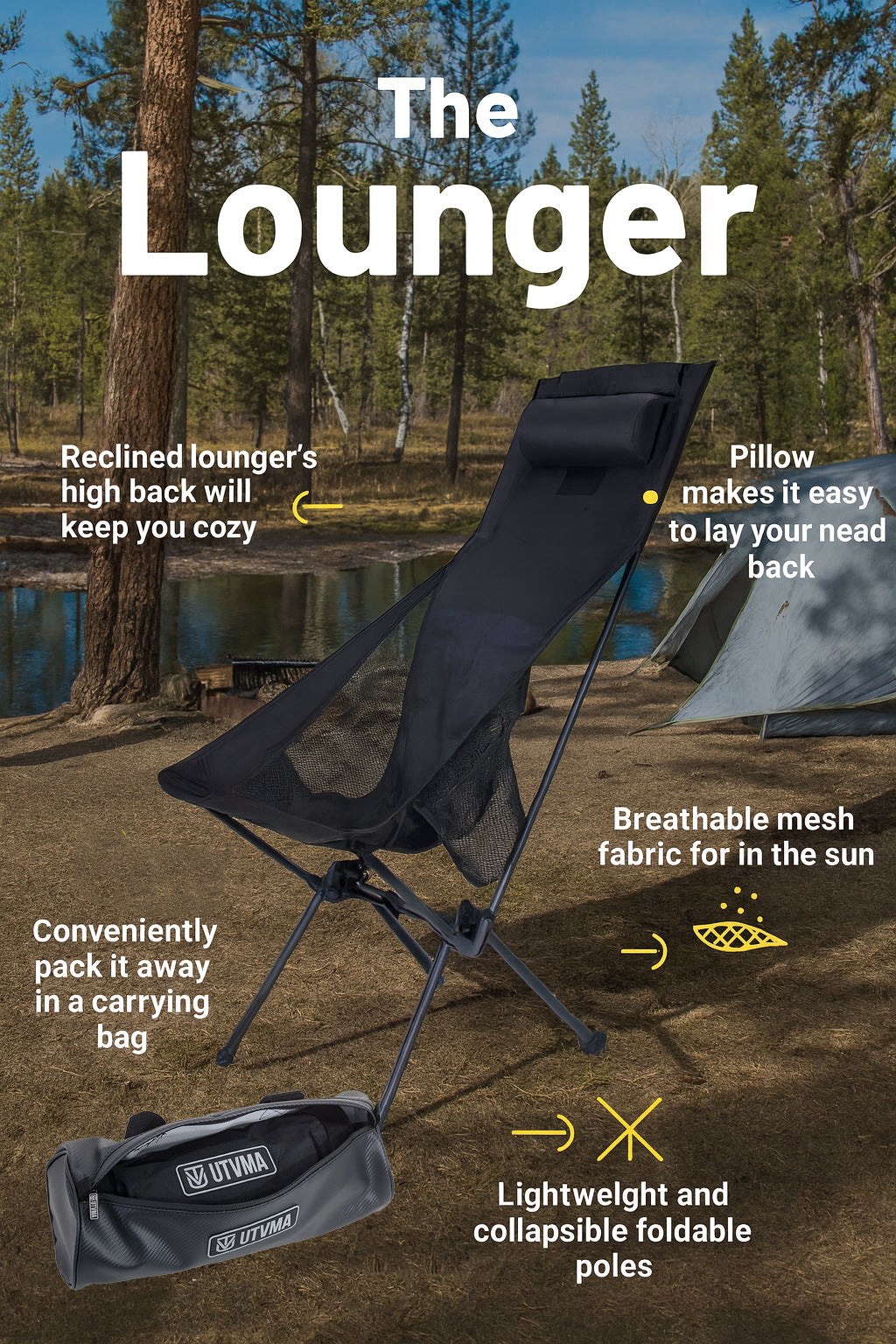 UTVMA Trail Lounger with Roll Cage Bag