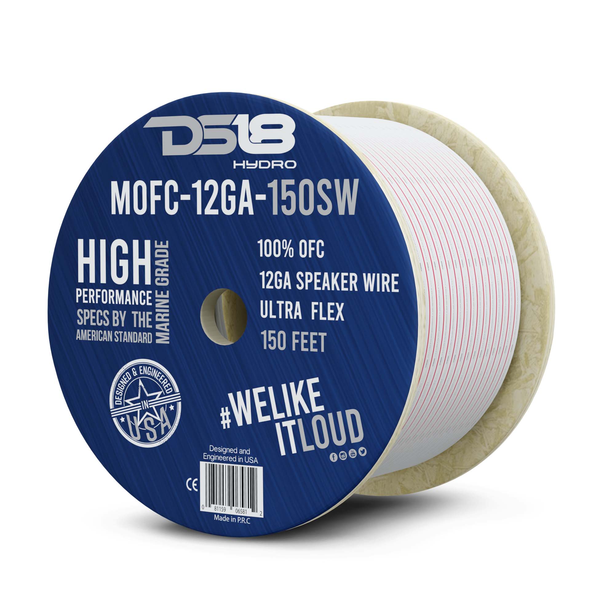 12-GA Marine Grade Tinned 100% Copper OFC Speaker Wire -150 Feet