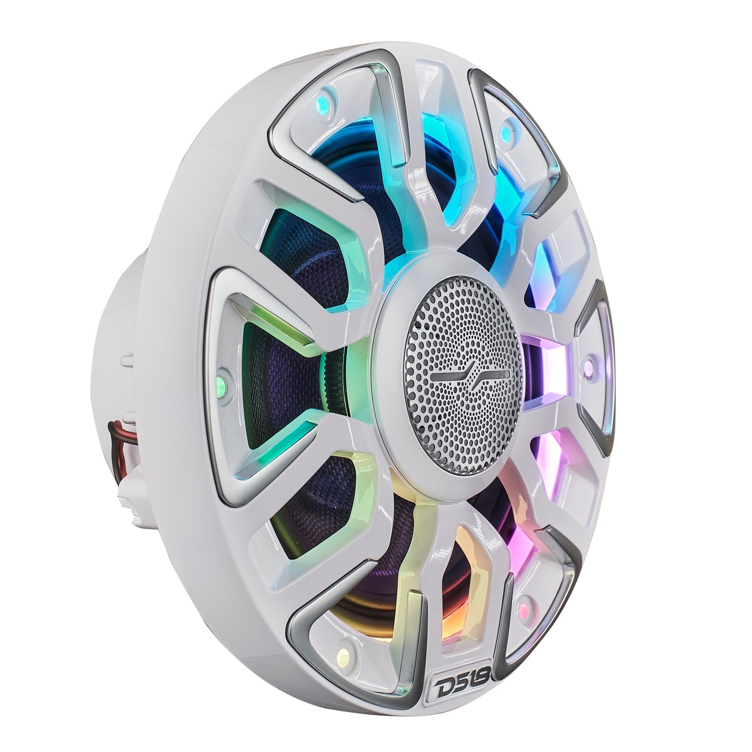 6.5” Marine Coaxial Speaker With Kevlar Cone, Bullet Tweeter, Neodymium Magnet, and Digital LED Lights | 200W RMS 4-Ohm