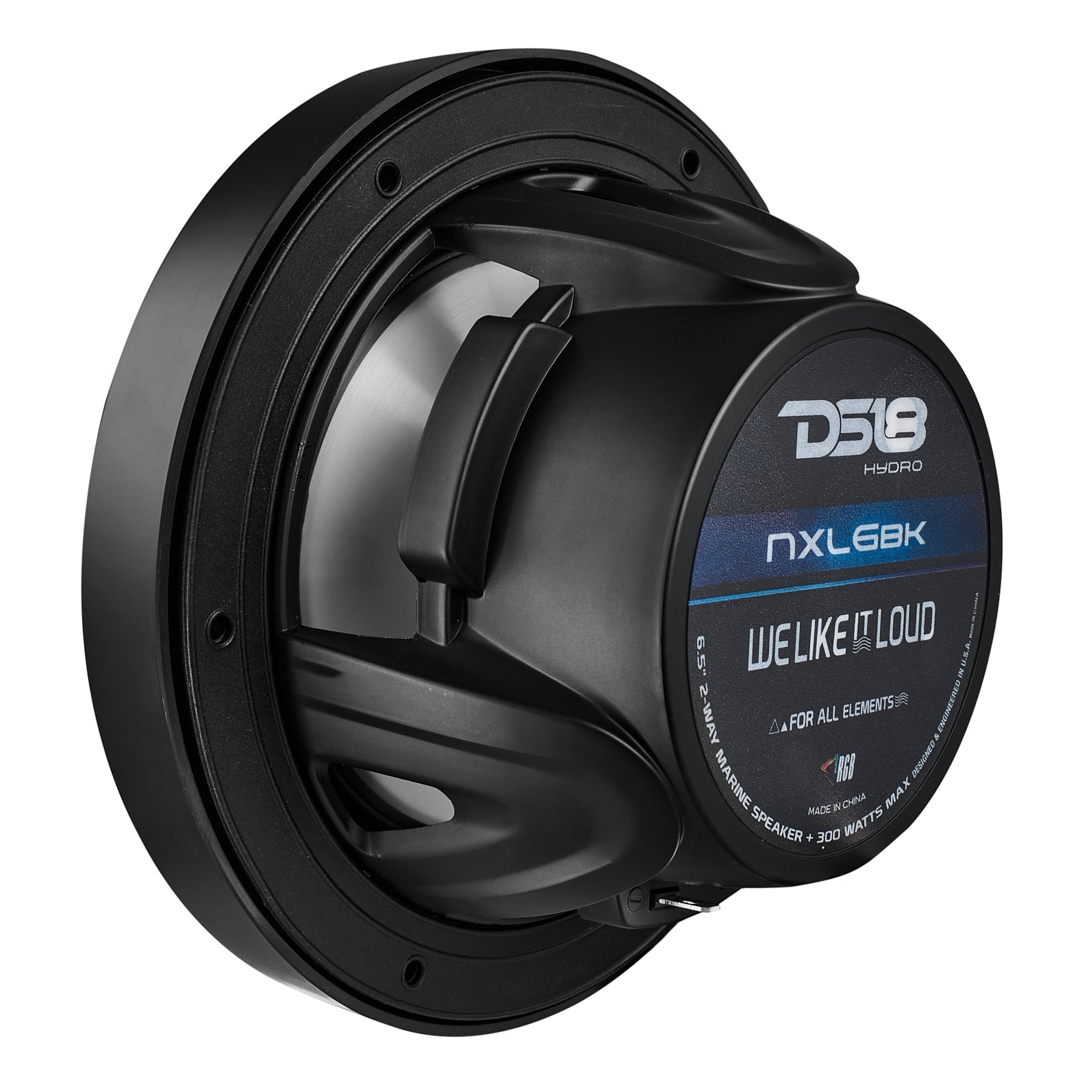 NXL 6.5" 2-Way Coaxial Marine Speaker With LED RGB Lights 100 Watts Rms 4-Ohm