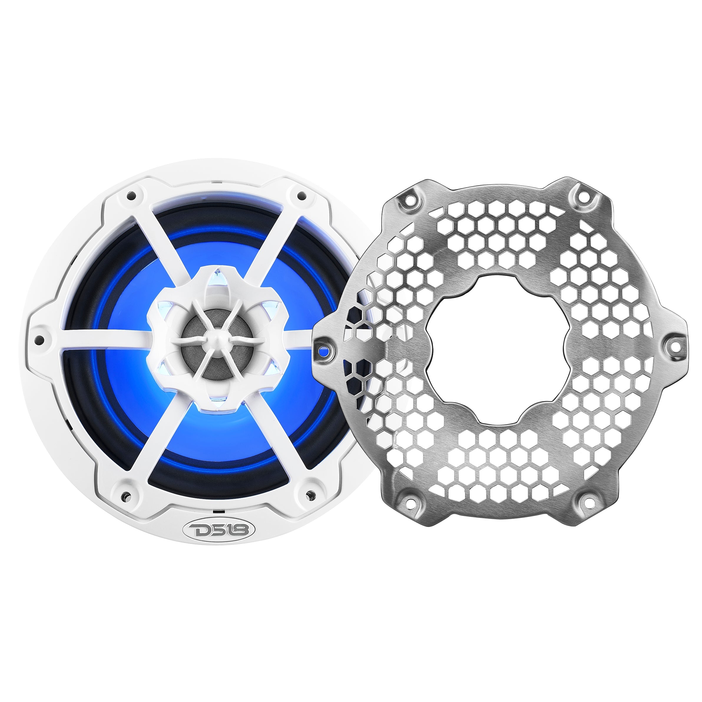 NXL 6.5" 2-Way Coaxial Marine Speaker With LED RGB Lights 100 Watts Rms 4-Ohm