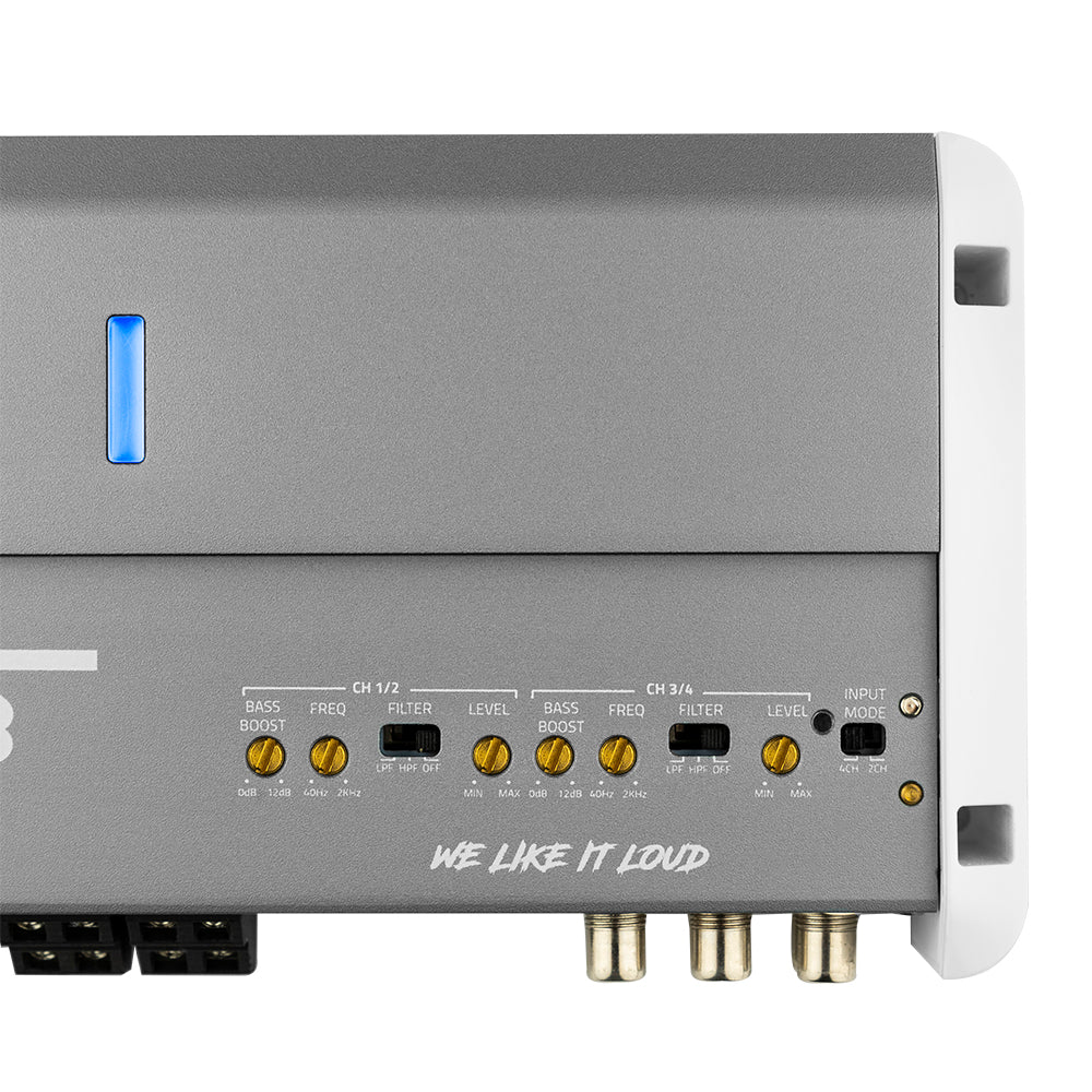 NXL 4-Channel Full-Range Class D IP55 Marine Amplifier | 4 x 150W RMS @ 4-Ohm