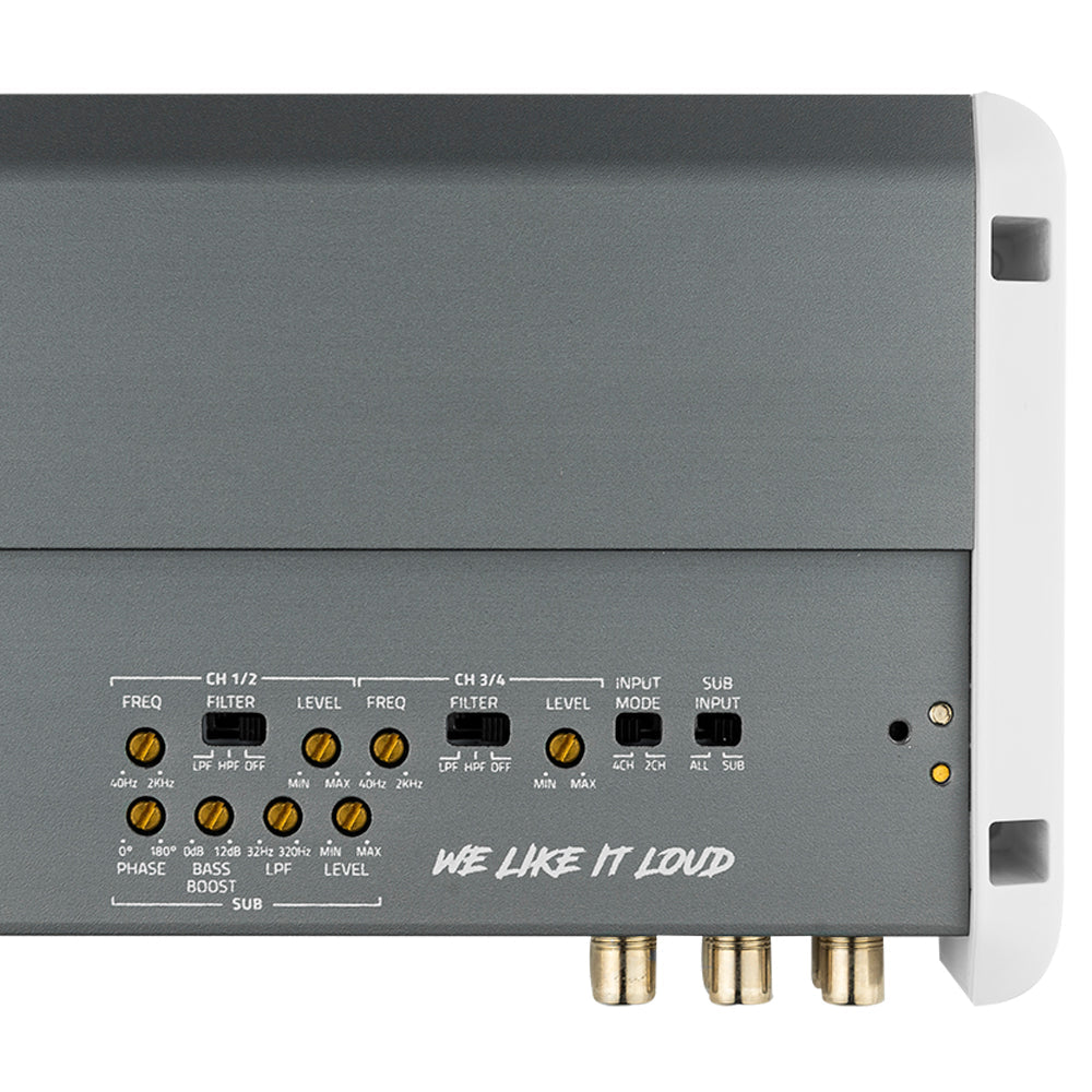NXL 5-Channel Full-Range Class D IP55 Marine Amplifier | 4 x 150W @ 4-Ohm and 1 x 600W RMS @ 2-Ohm