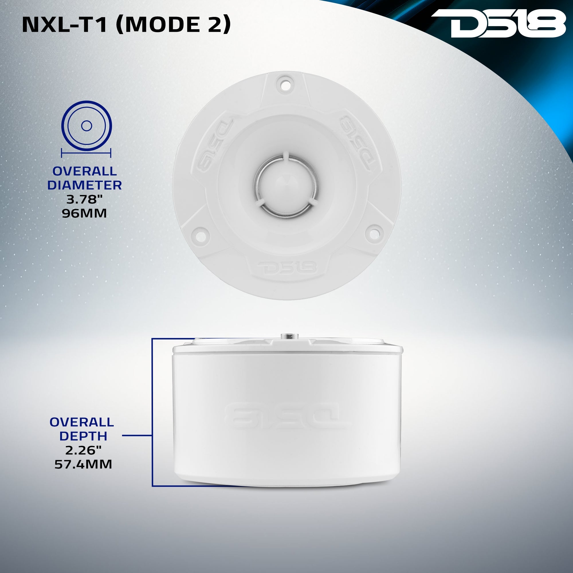 NXL 3.8” Marine Water-Resistant Super Bullet Tweeter with 1” Aluminum Voice Coil | 120W RMS 4-Ohm