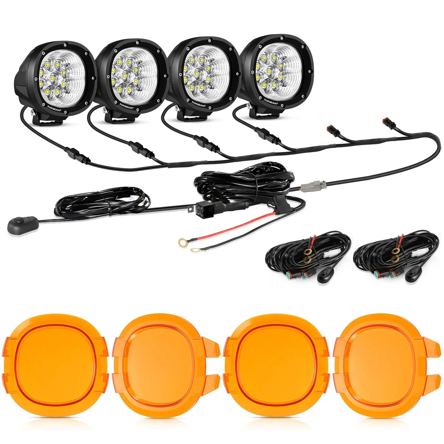 P4 Series | 4 Inch 90W 9000LM Round LED Driving Lights Flood White Pod Lights