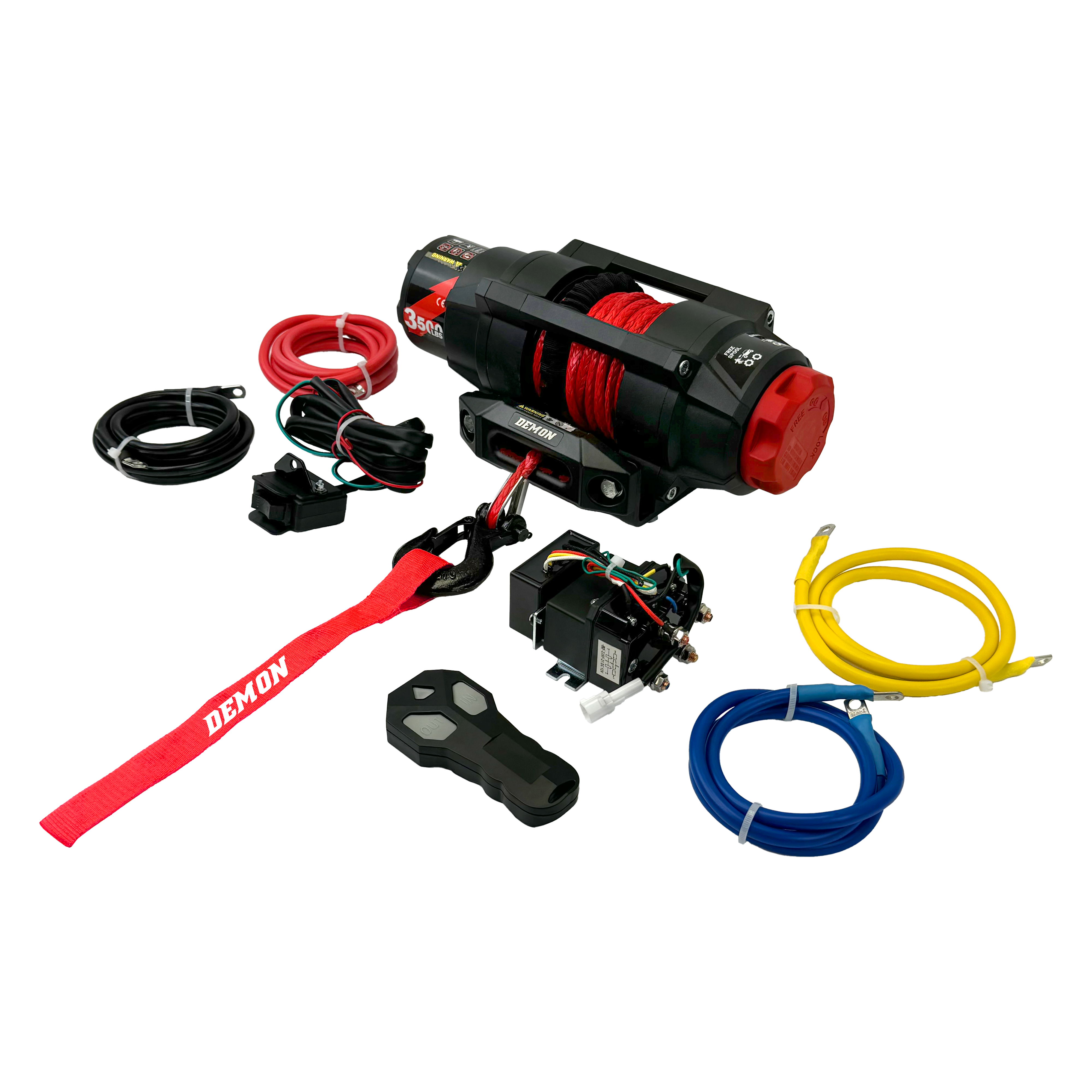 Heavy Duty 3500Lb Synthetic Rope Winch w/Wireless Remote