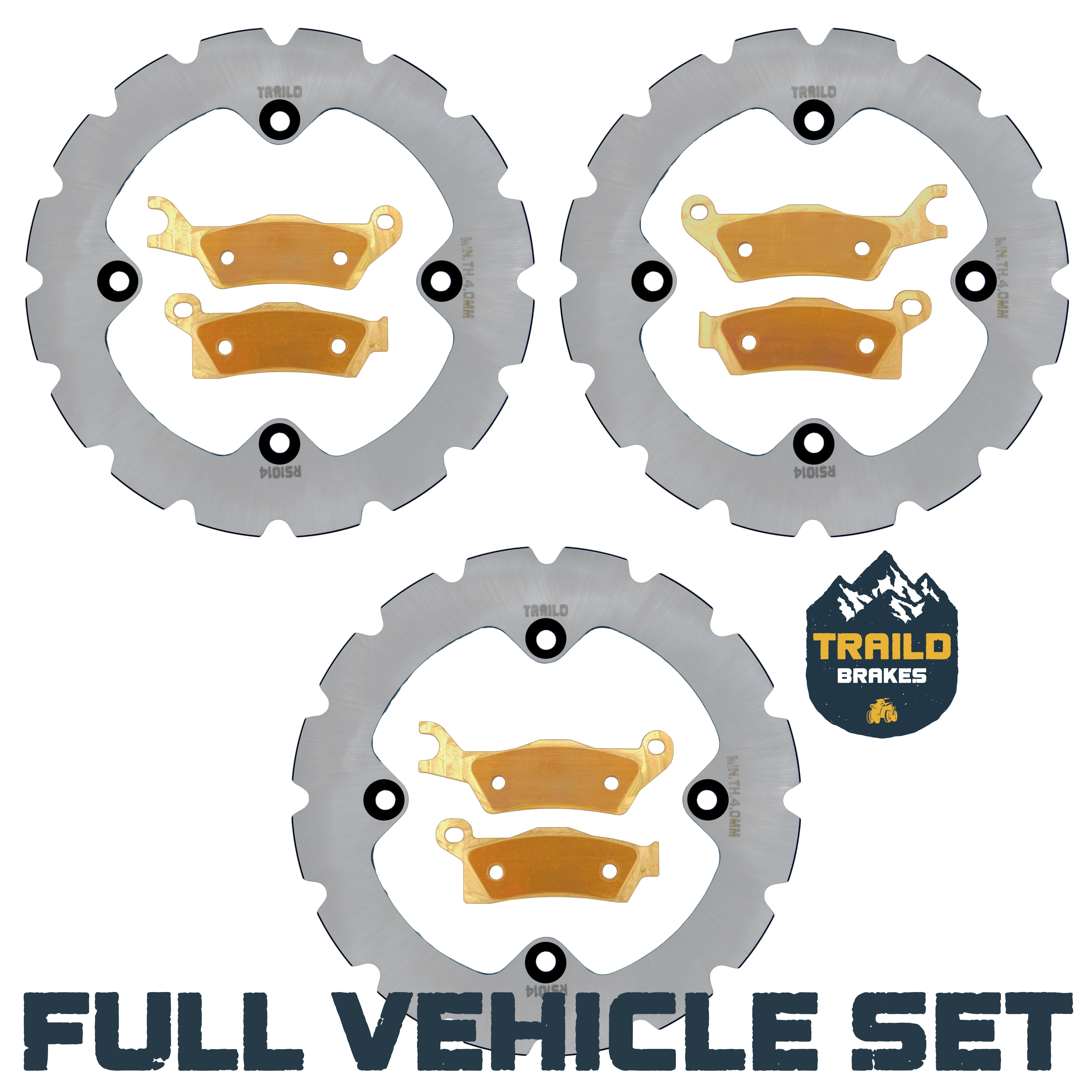 Can-Am Outlander 450/500/570/650/850/1000/HD5/HD7/PRO 2013-2026 Ridge Rider Rotor and Pad Kit