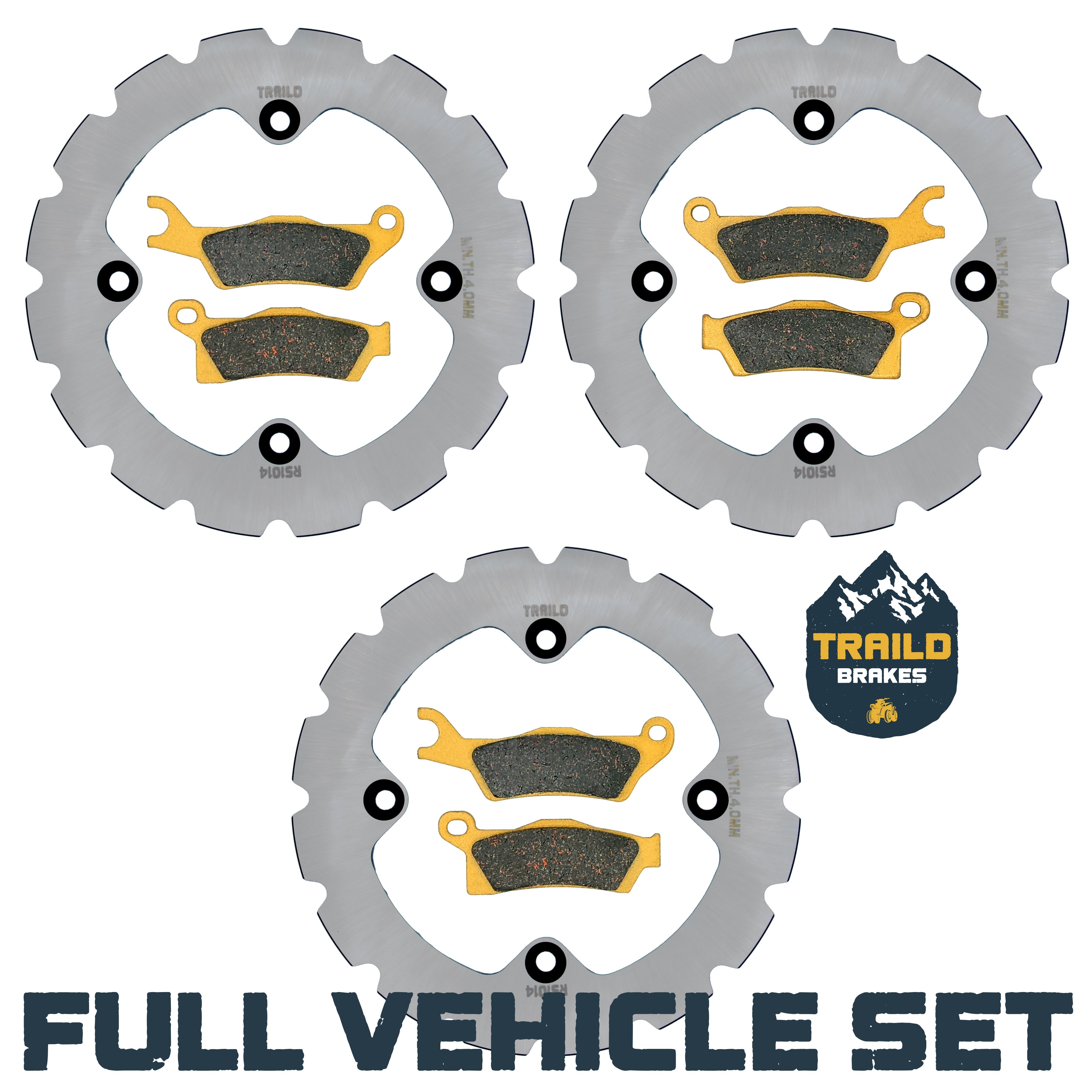 Can-Am Outlander 450/500/570/650/850/1000/HD5/HD7/PRO 2013-2026 Ridge Rider Rotor and Pad Kit