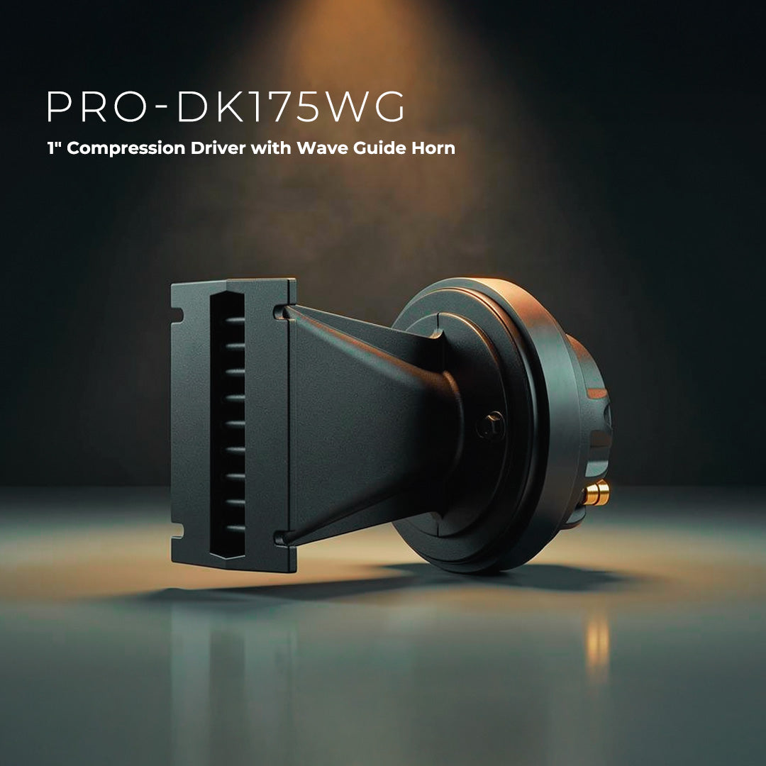 PRO-DK 1" Compression Driver with 3.5" x 4.4" Wave Guide Horn | 360W Peak 8-Ohm, Ferrite Magnet